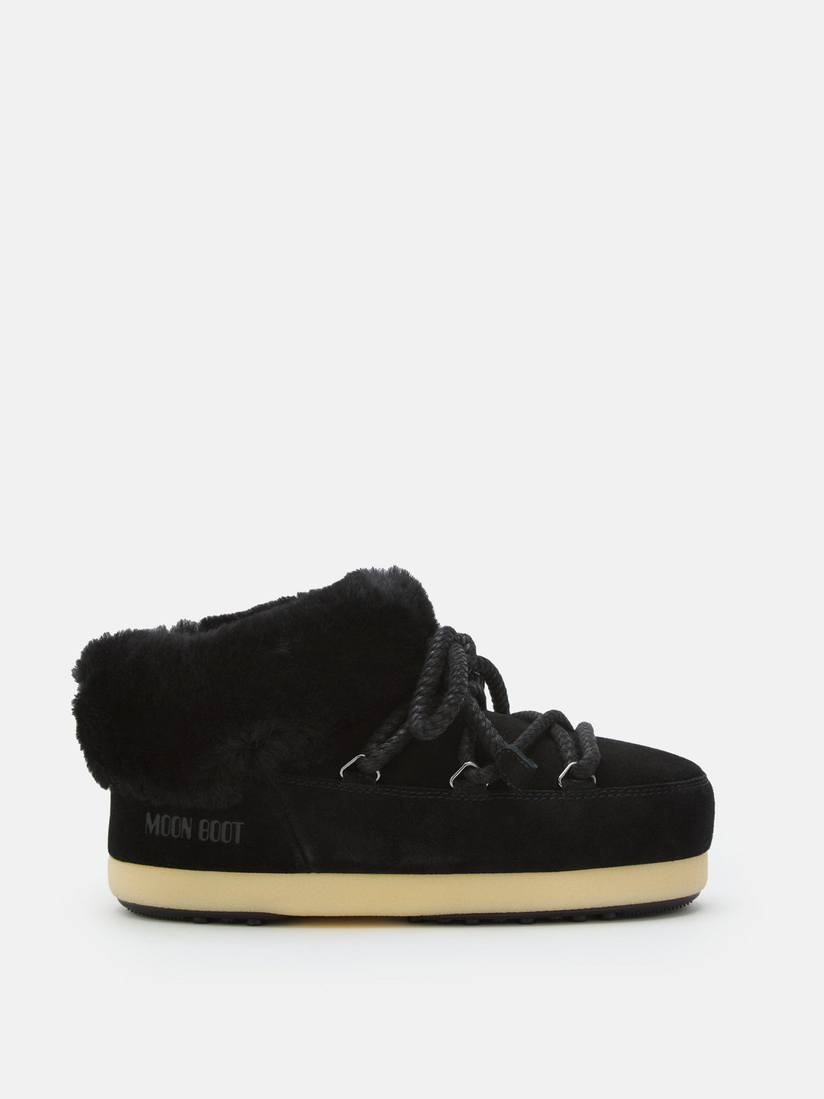 Moon Boot EVX Black Suede Mules