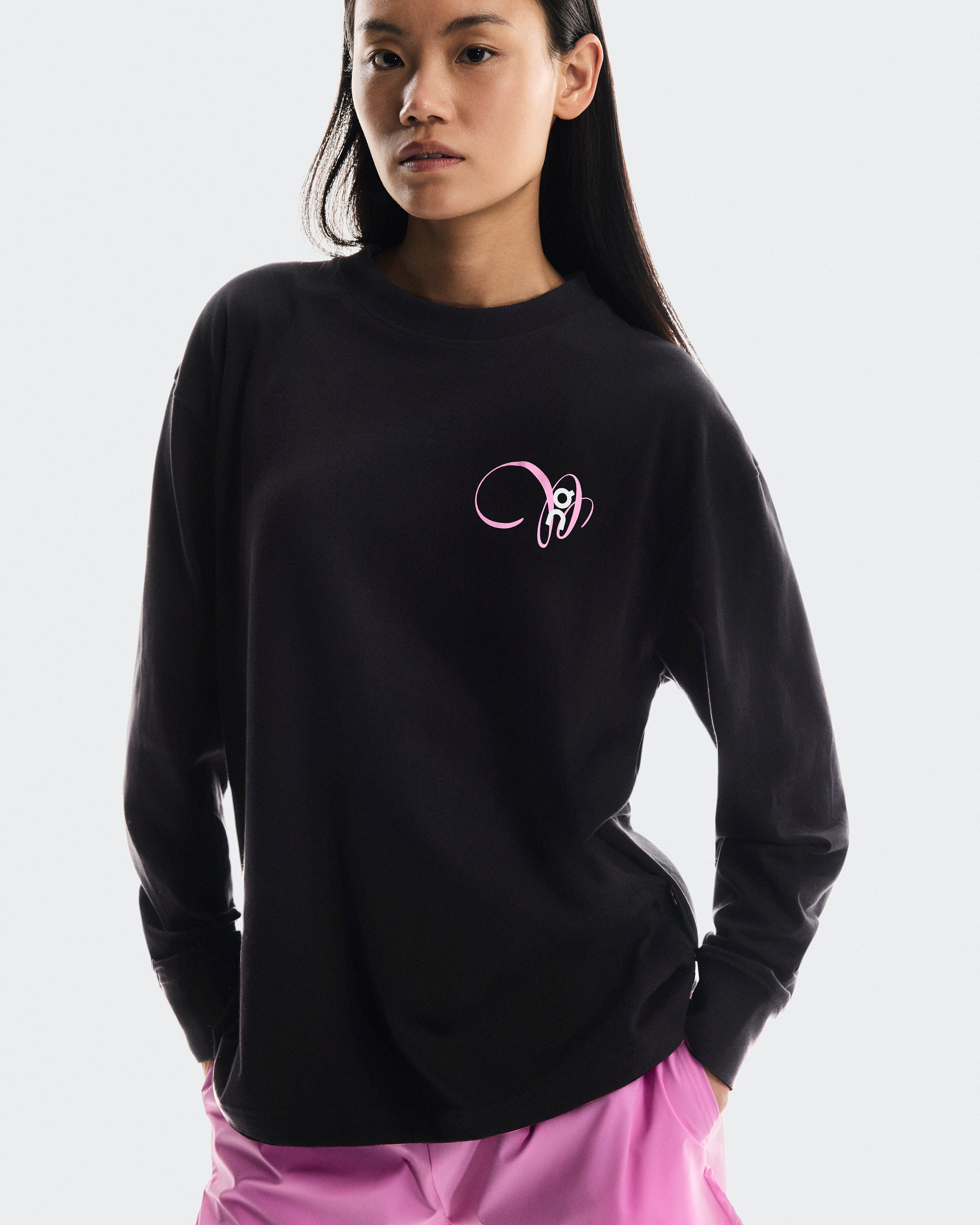 On Club Long-T Graphic Black (Women'S)