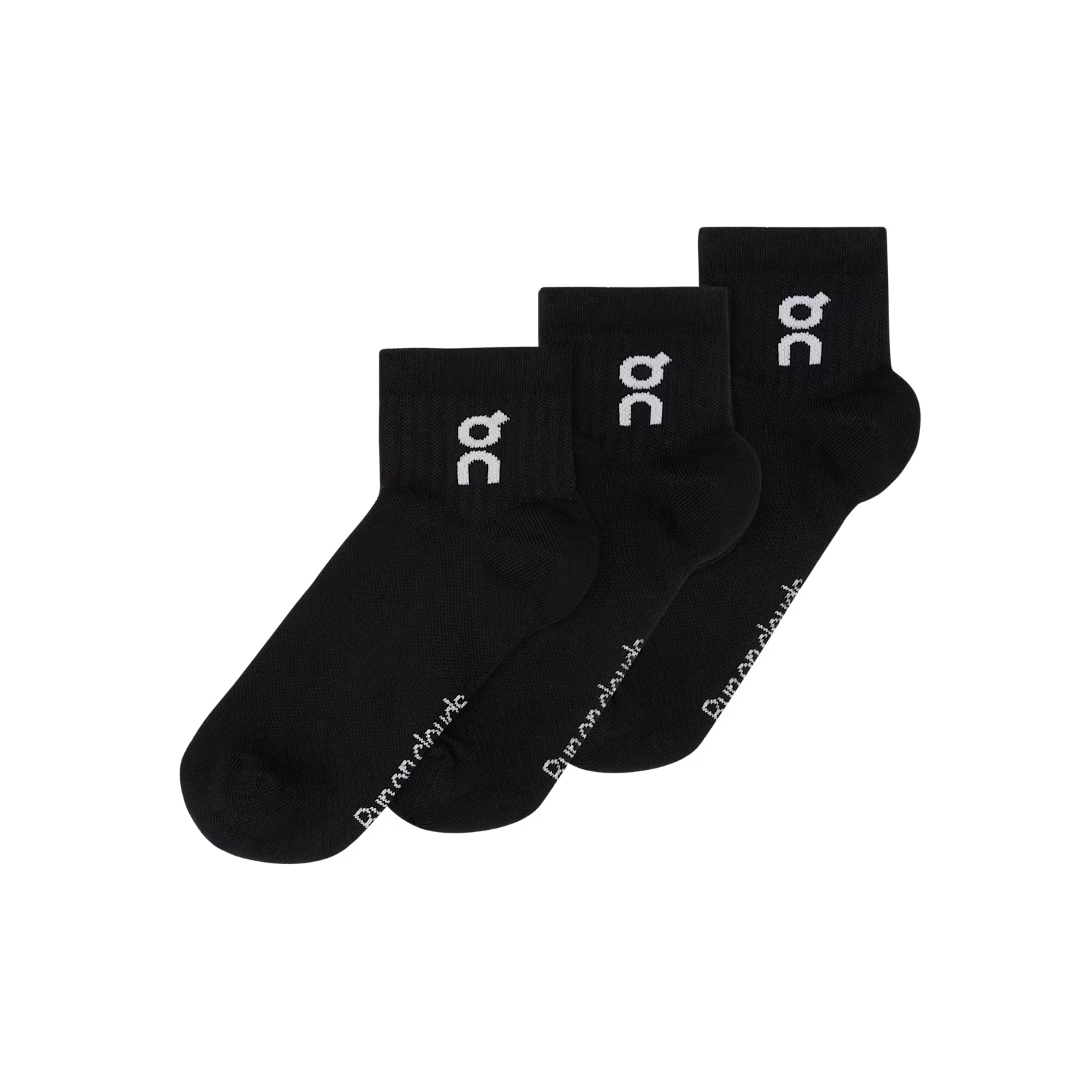 On Logo Sock Mid 3P Black
