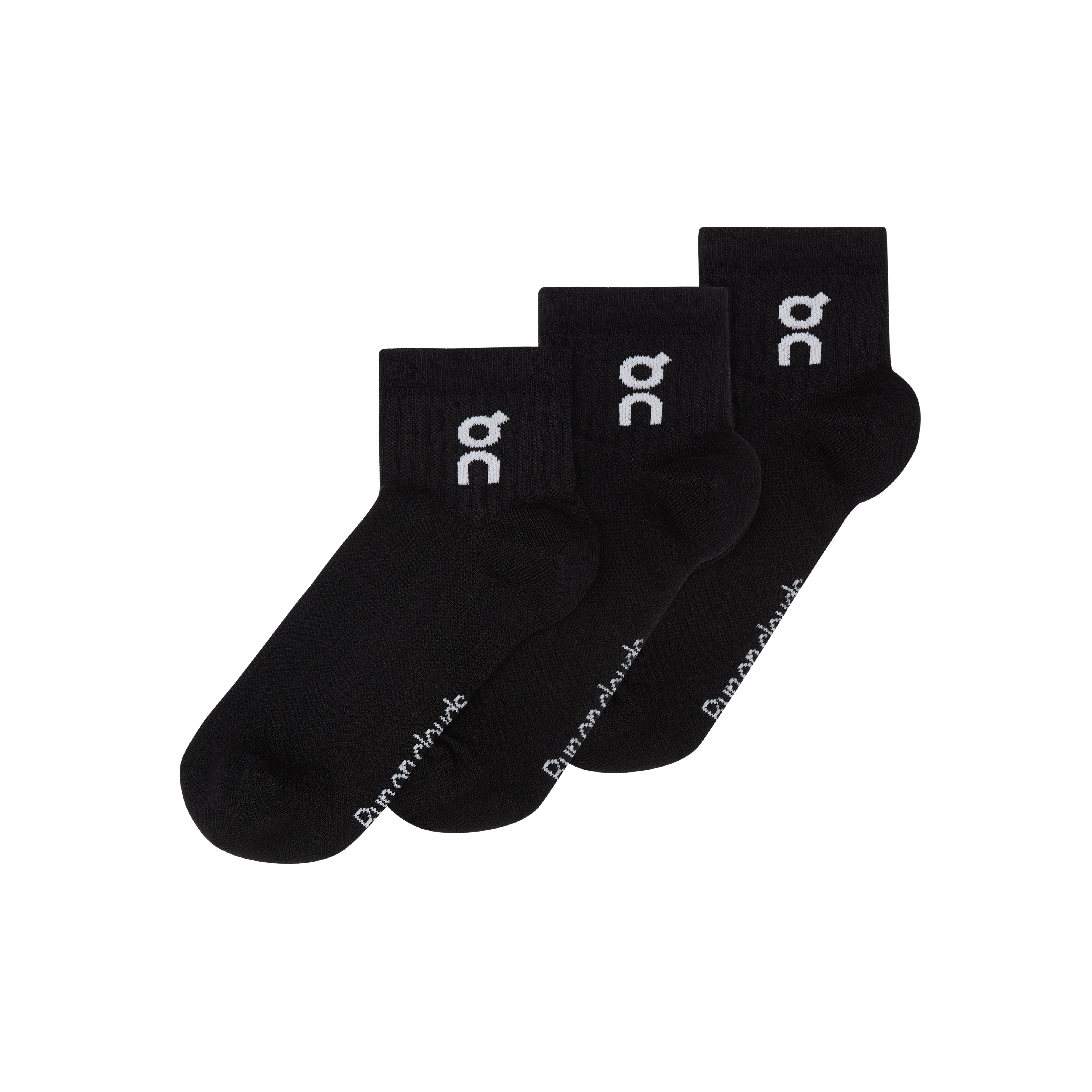 On Logo Sock Mid 3P Black