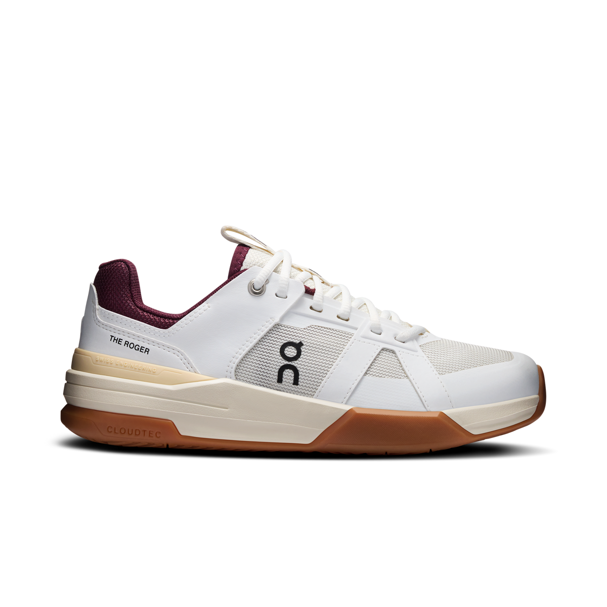 On The Roger Clubhouse Pro White Maroon Kids