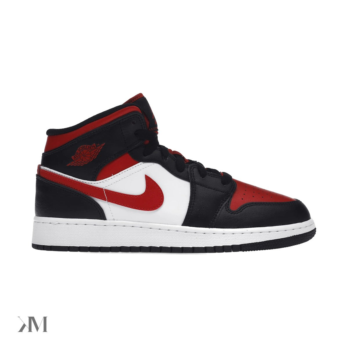 Air Jordan 1 Mid Black Fire Red (Gs)