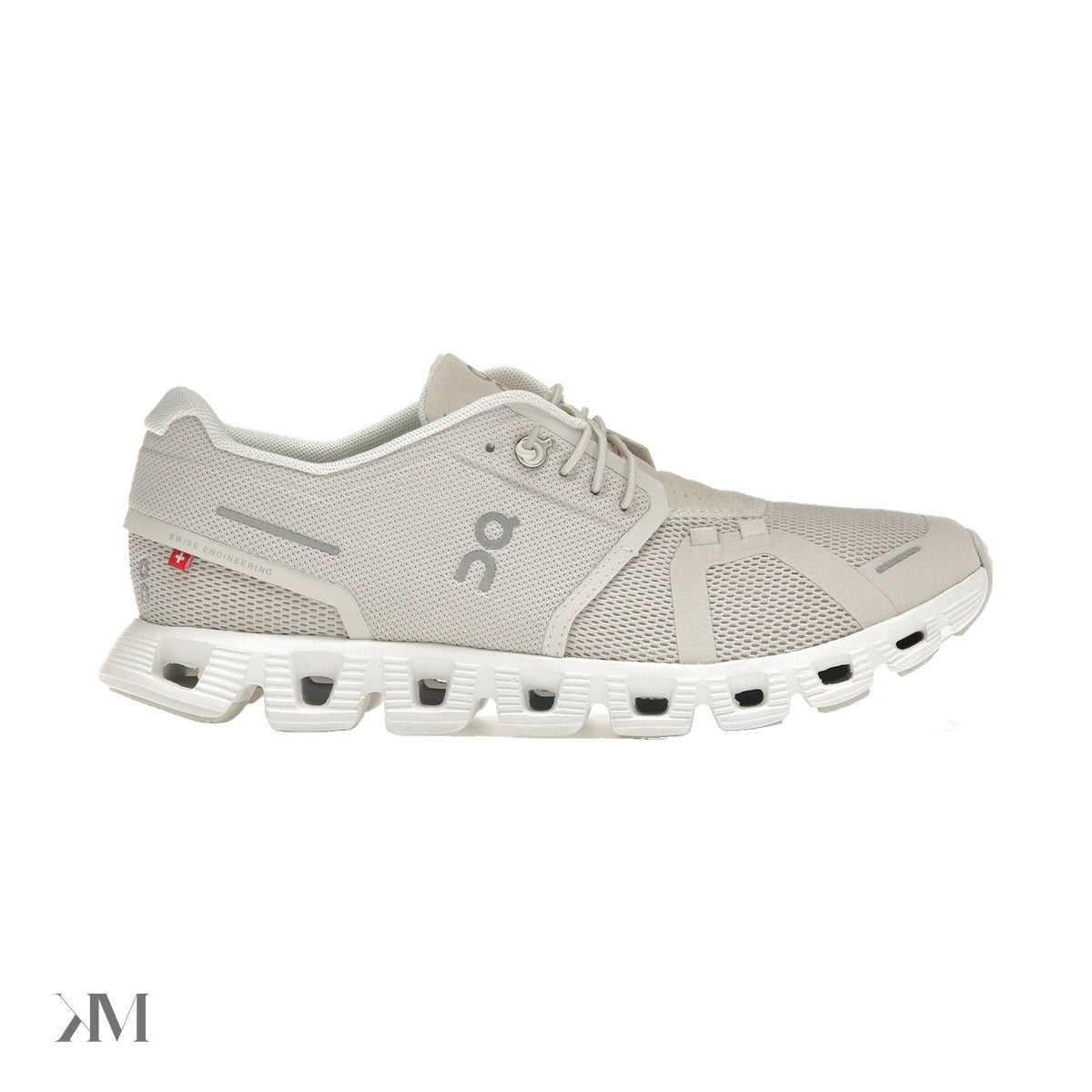 On Running Cloud 5 Pearl White Women's, side profile