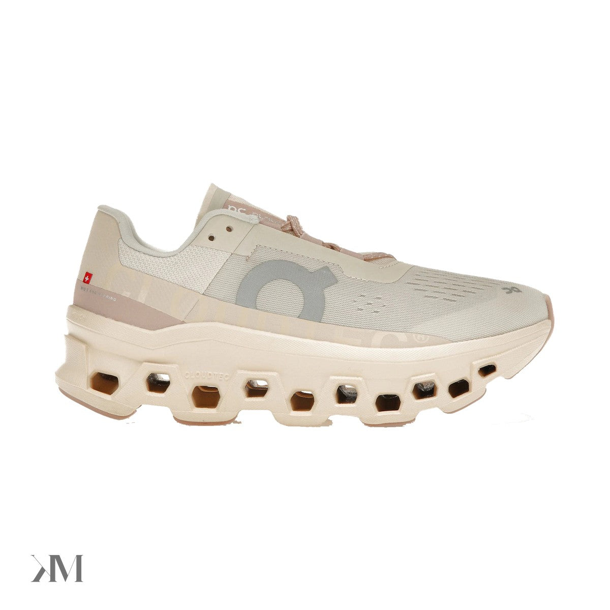 Women's On Cloudmonster Moon Fawn, side profile