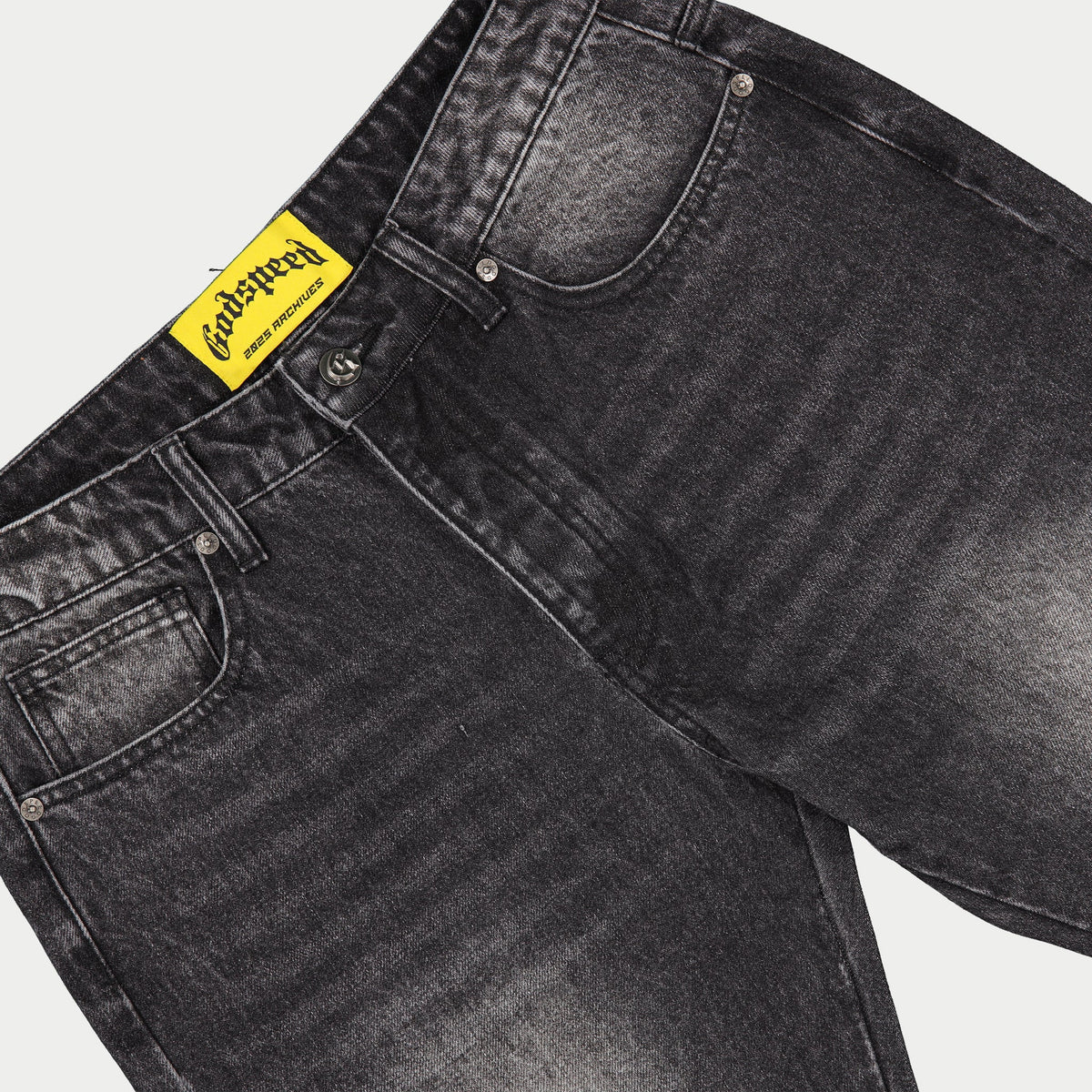 Godspeed Og Logo Flared Denim Stitched (Grey Wash)