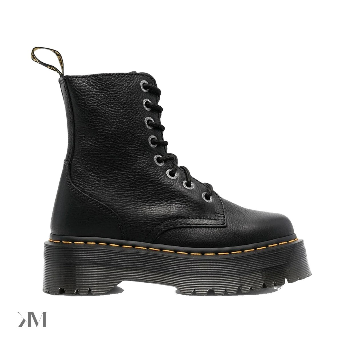Dr. Martens Jadon 3 Pisa Leather Platform Boot Black, side profile