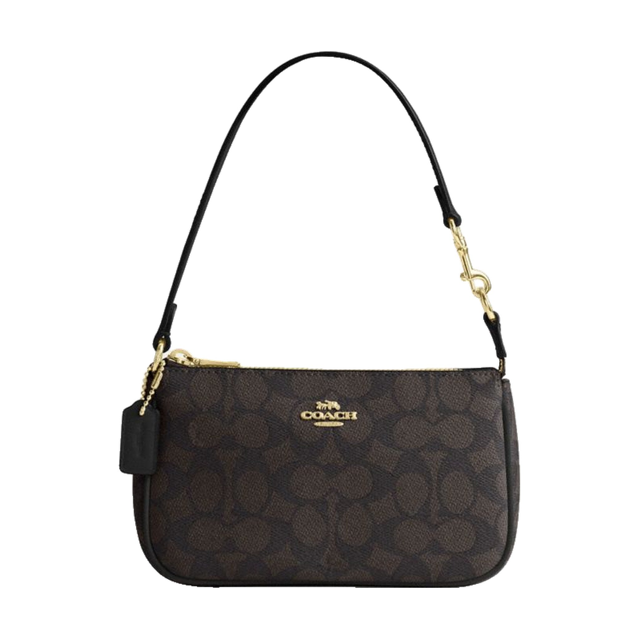 Coach Nolita 19 In Signature Canvas Gold Walnut Black