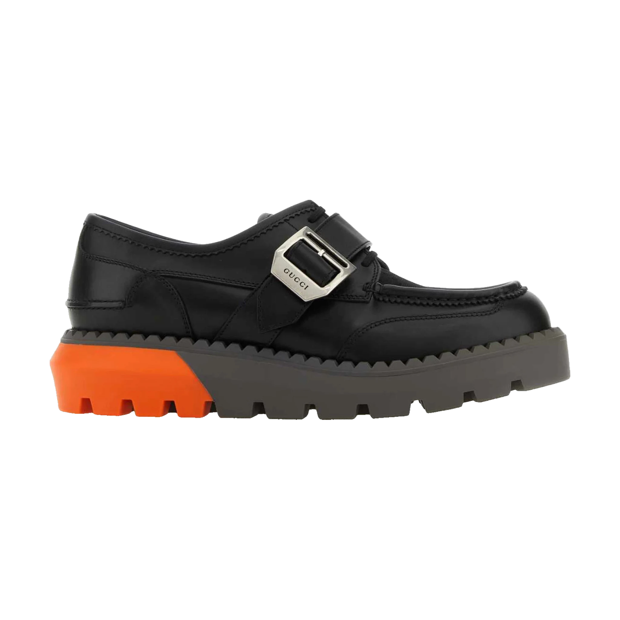 Gucci Lace Up Shoe Buckle Black Orange