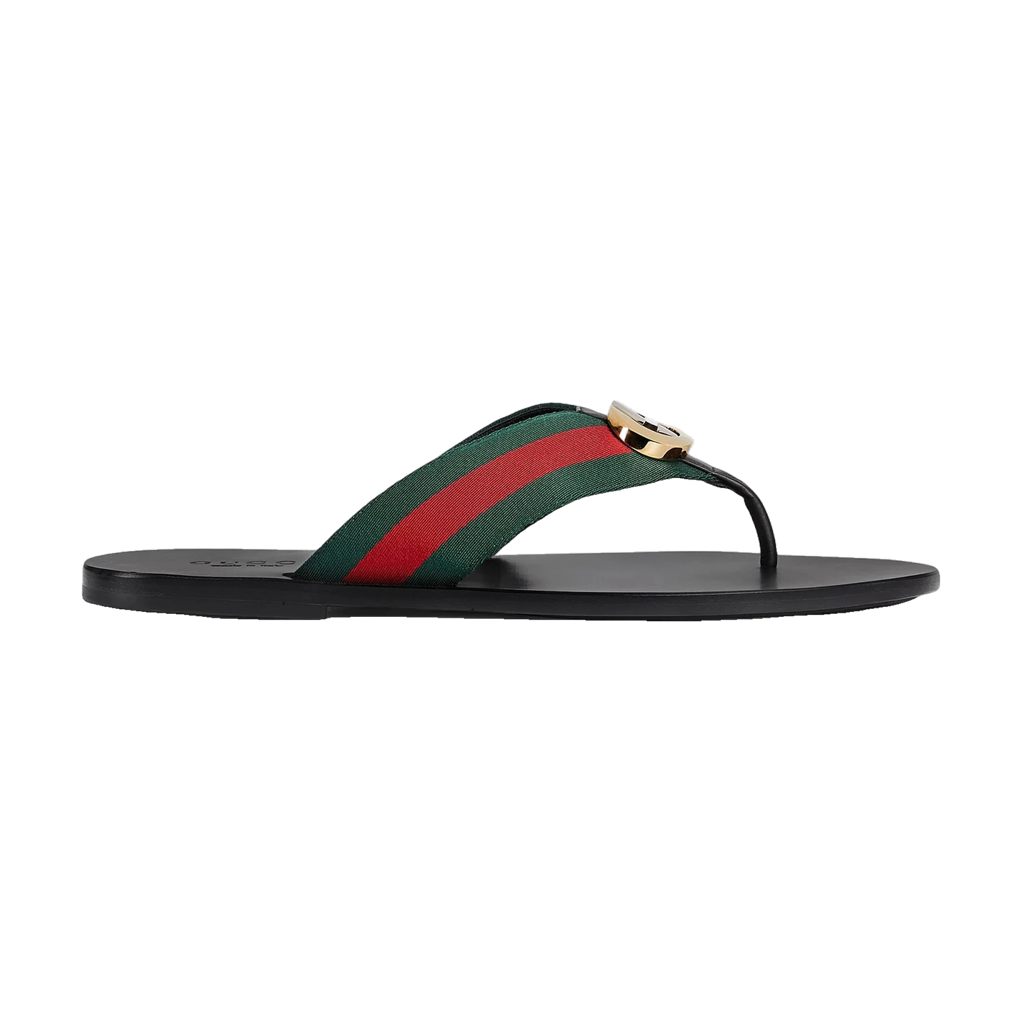 Gucci Web Thong Sandal Black Leather