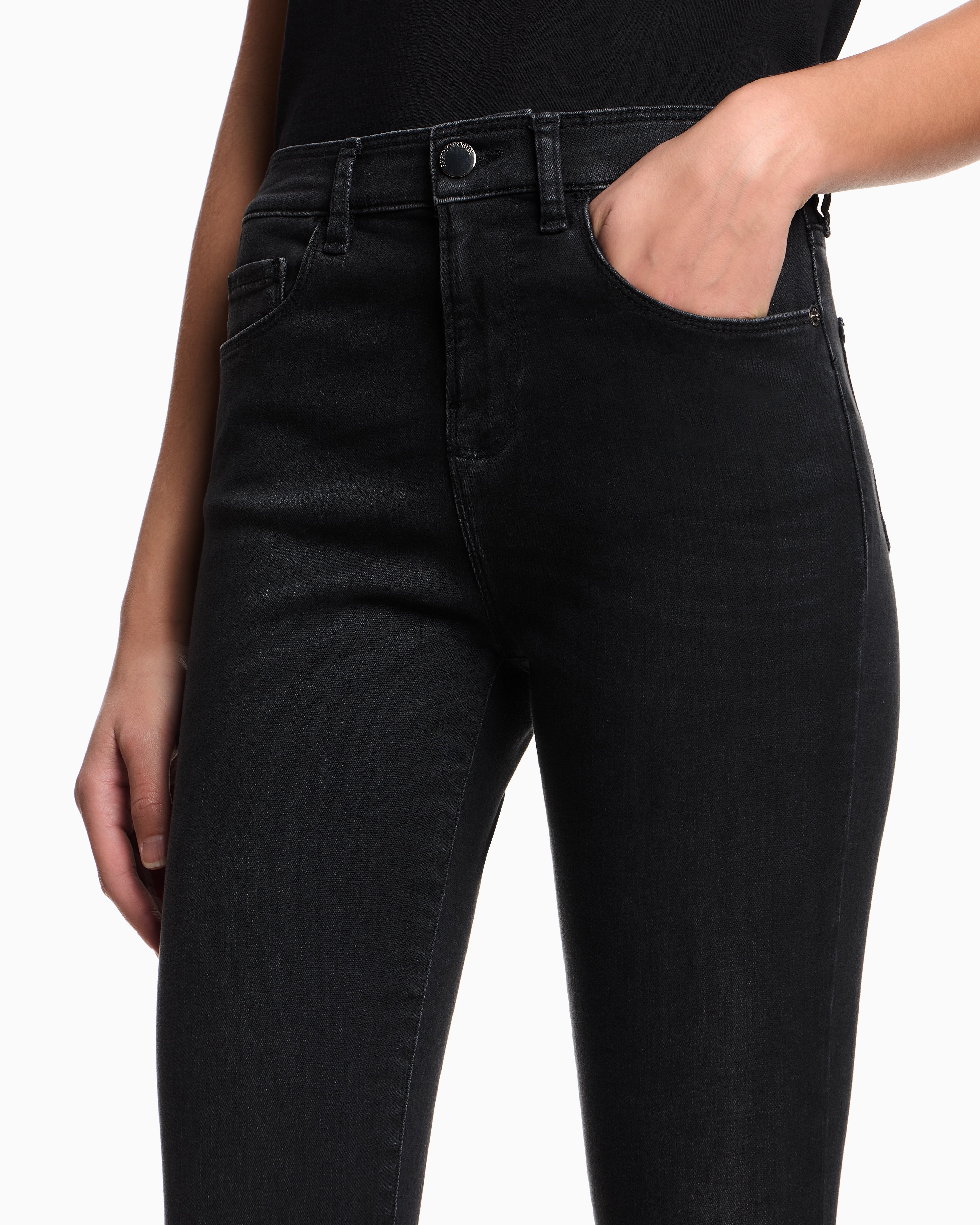 Emporio Armani J20 high-waisted super-skinny leg jeans in stone-wash comfort denim
