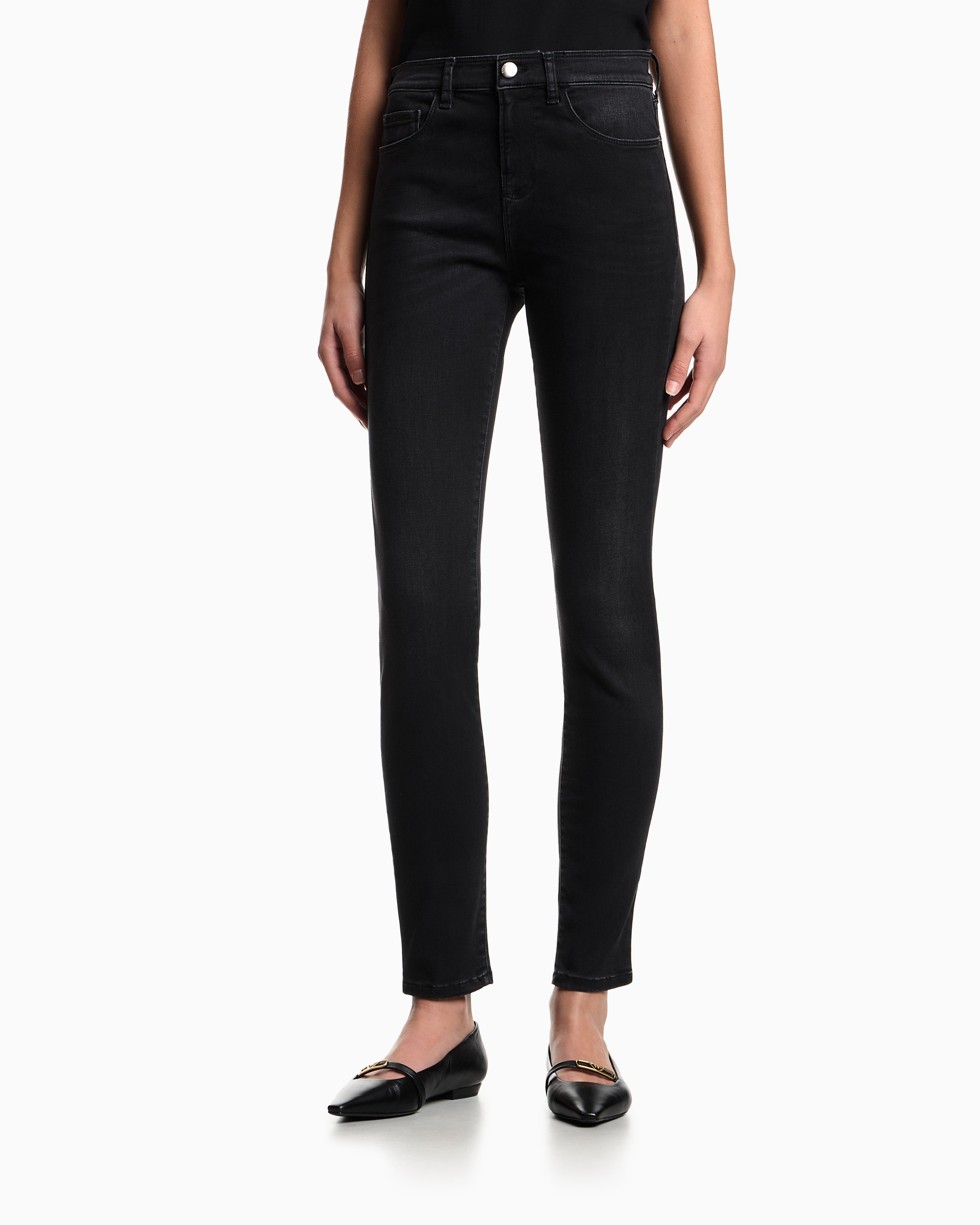 Emporio Armani J20 high-waisted super-skinny leg jeans in stone-wash comfort denim