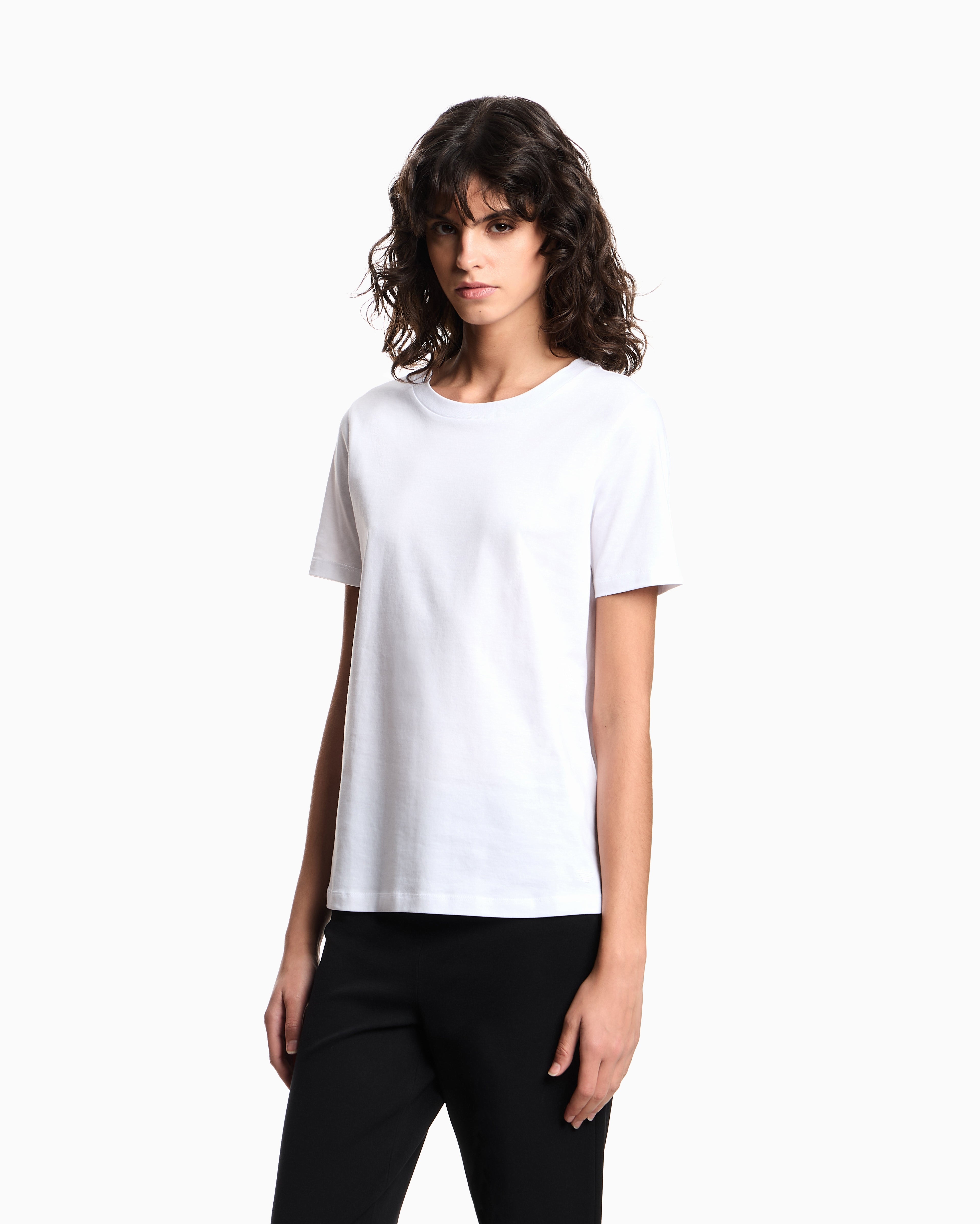 Emporio Armani Jersey t-shirt in Pima cotton with a crew neck Essential