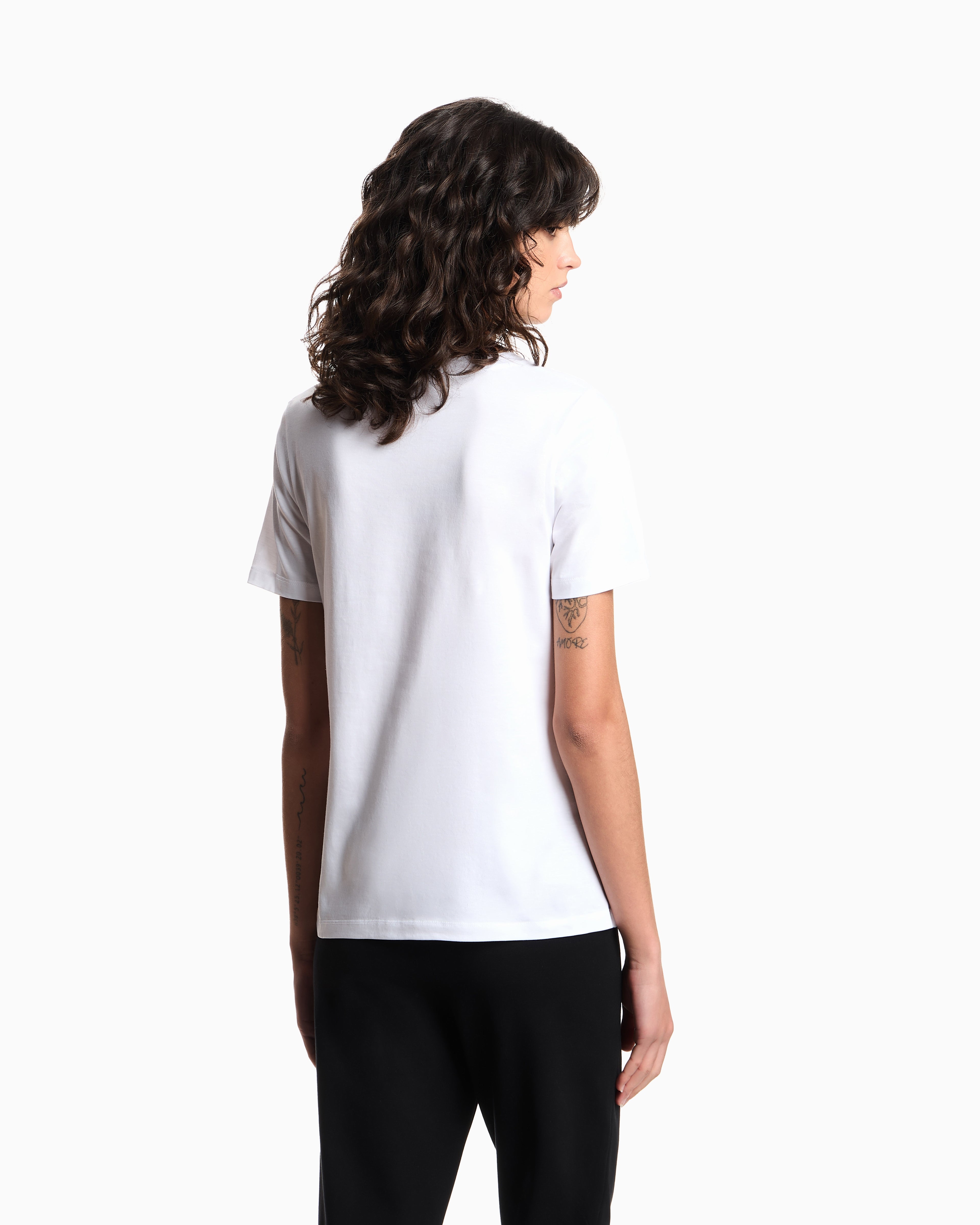 Emporio Armani Jersey t-shirt in Pima cotton with a crew neck Essential