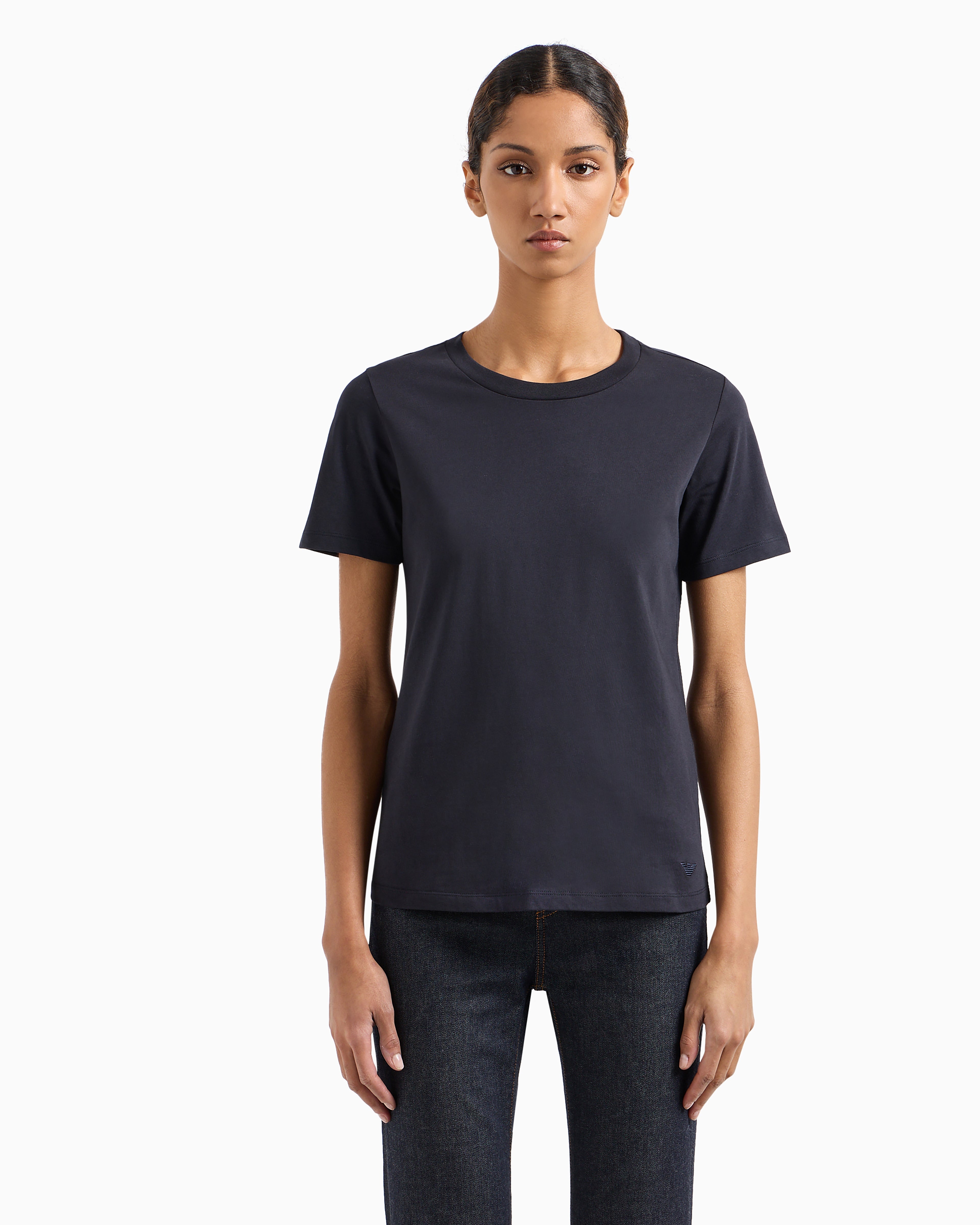 Emporio Armani Jersey t-shirt in Pima cotton with a crew neck Essential