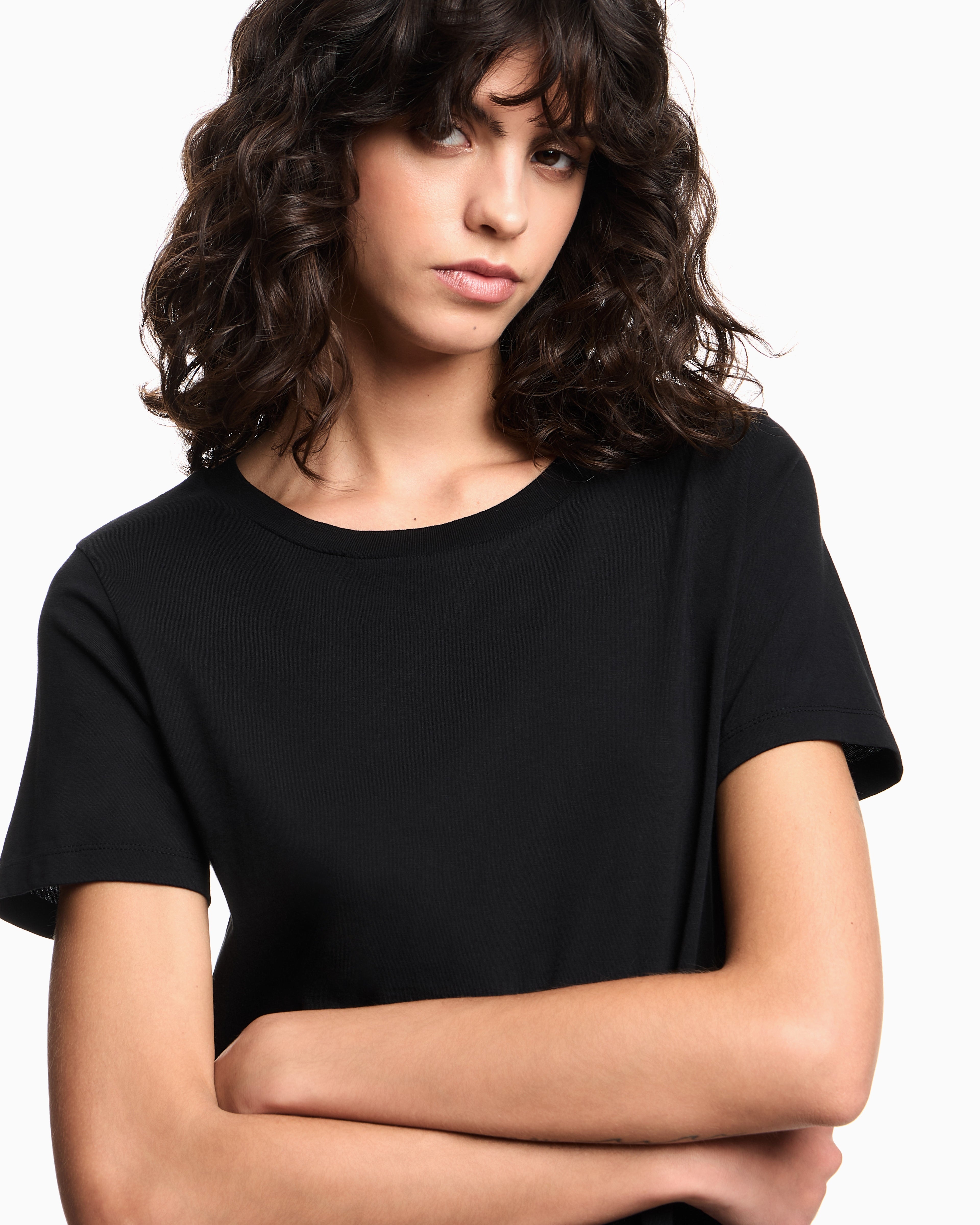 Emporio Armani Jersey t-shirt in Pima cotton with a crew neck Essential