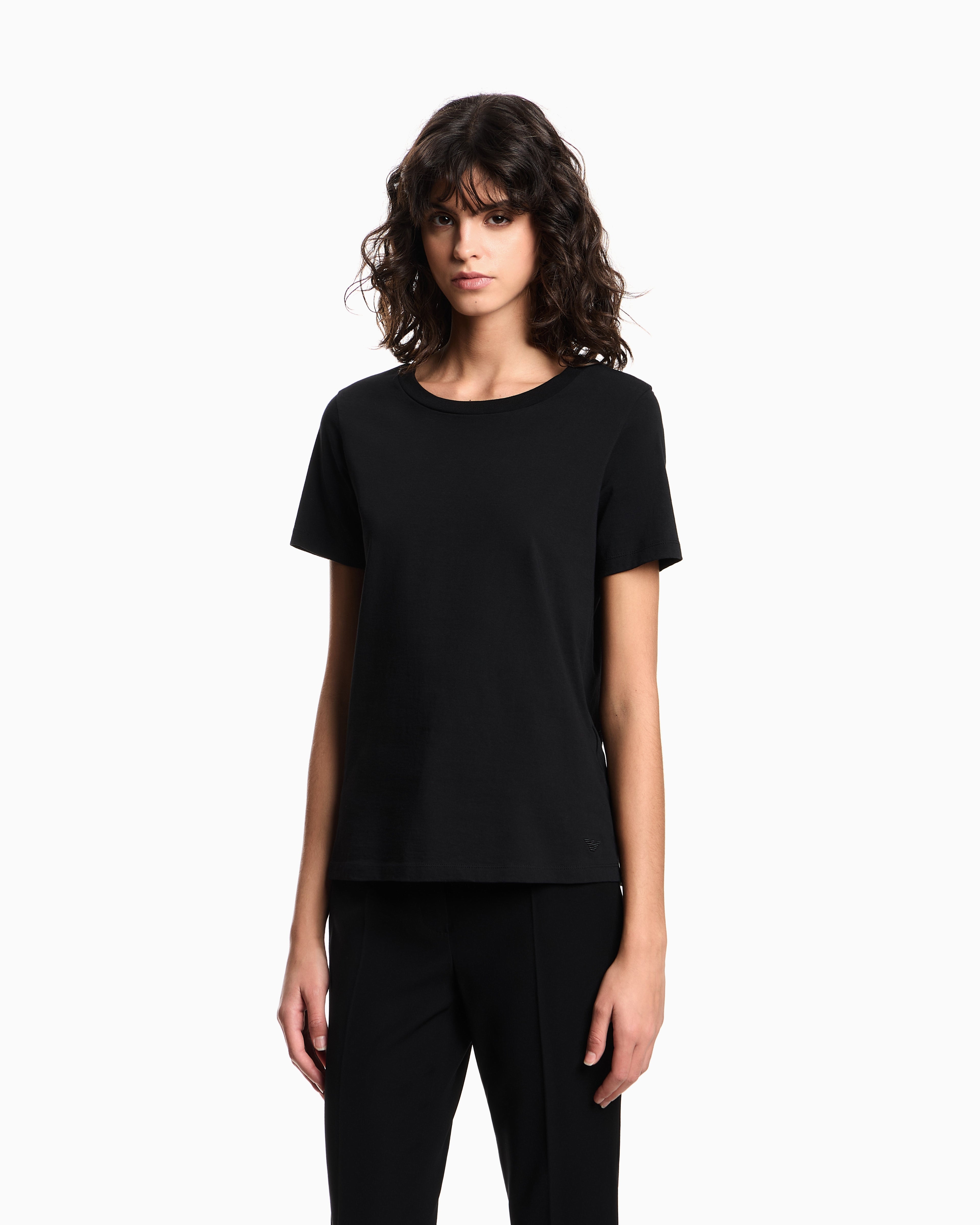 Emporio Armani Jersey t-shirt in Pima cotton with a crew neck Essential