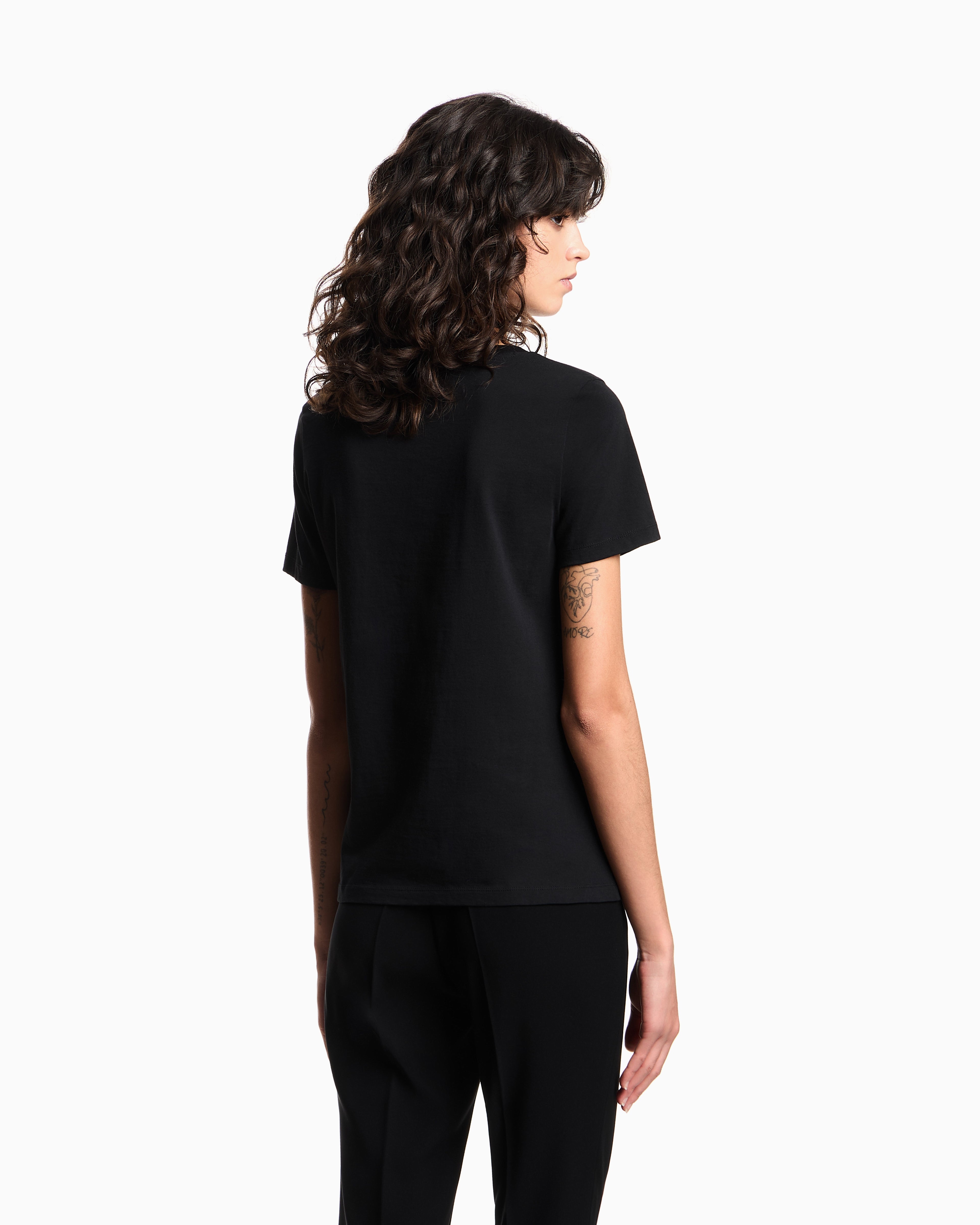 Emporio Armani Jersey t-shirt in Pima cotton with a crew neck Essential