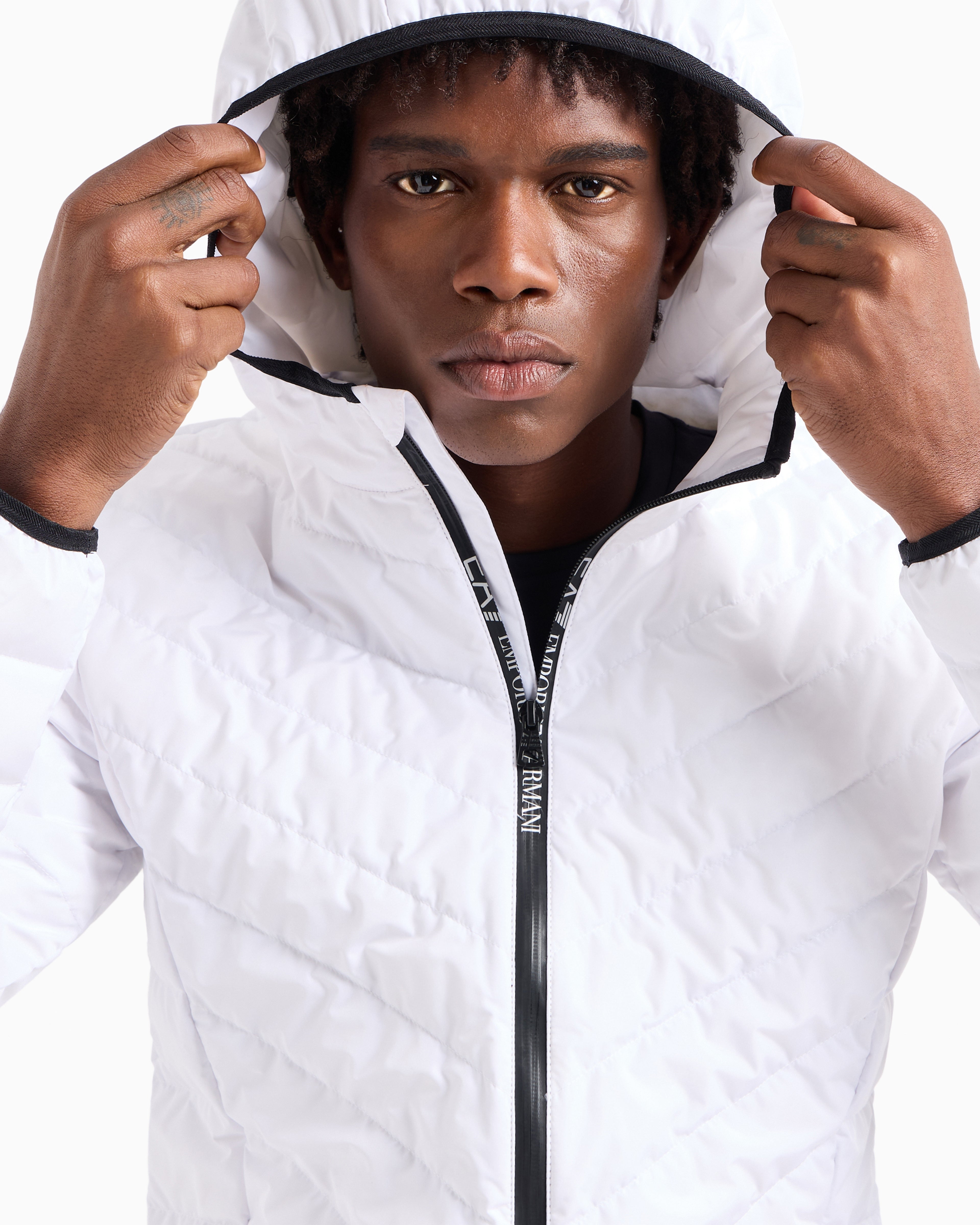 EA7 Premium Shield packable hooded down jacket