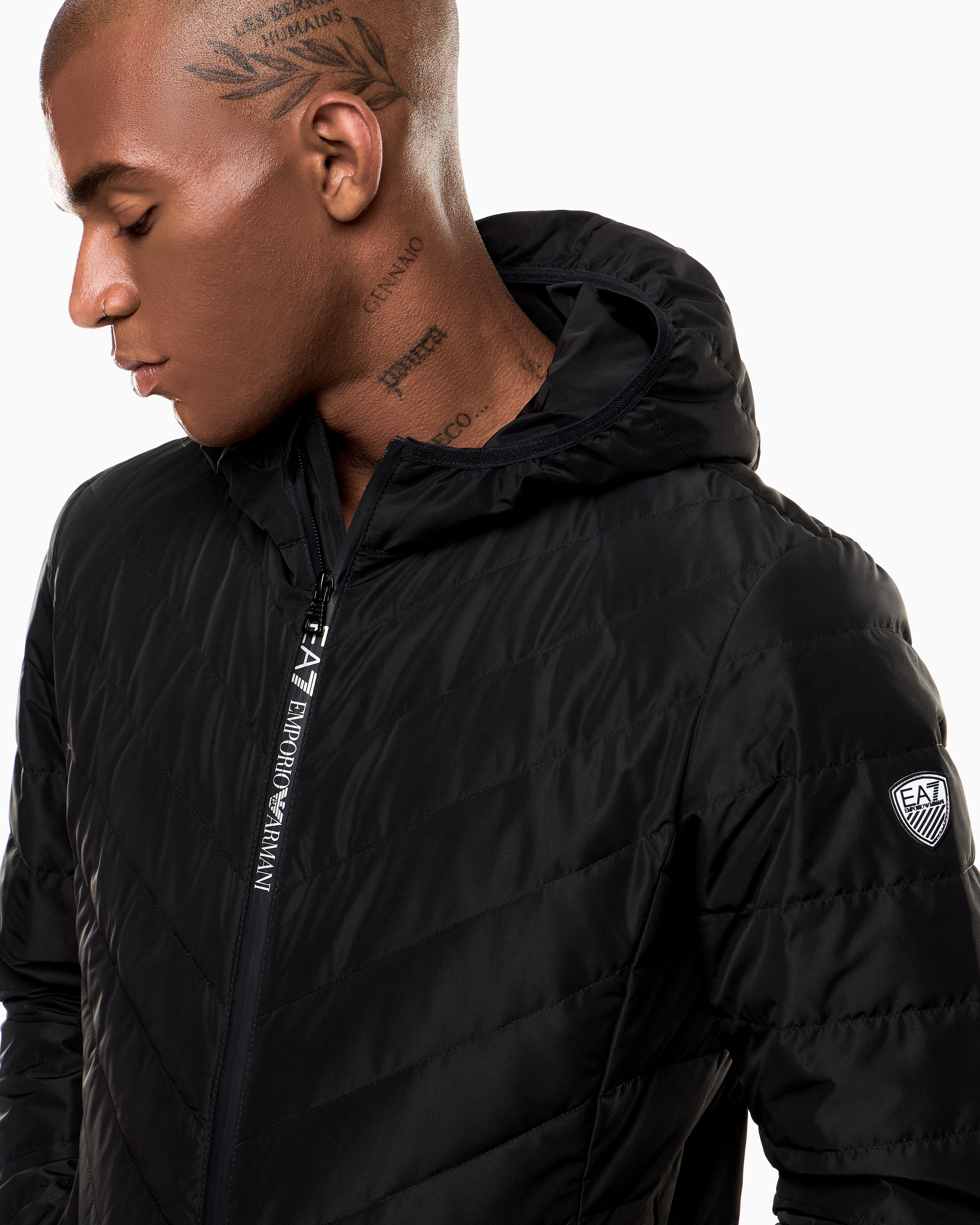 EA7 Premium Shield packable hooded down jacket