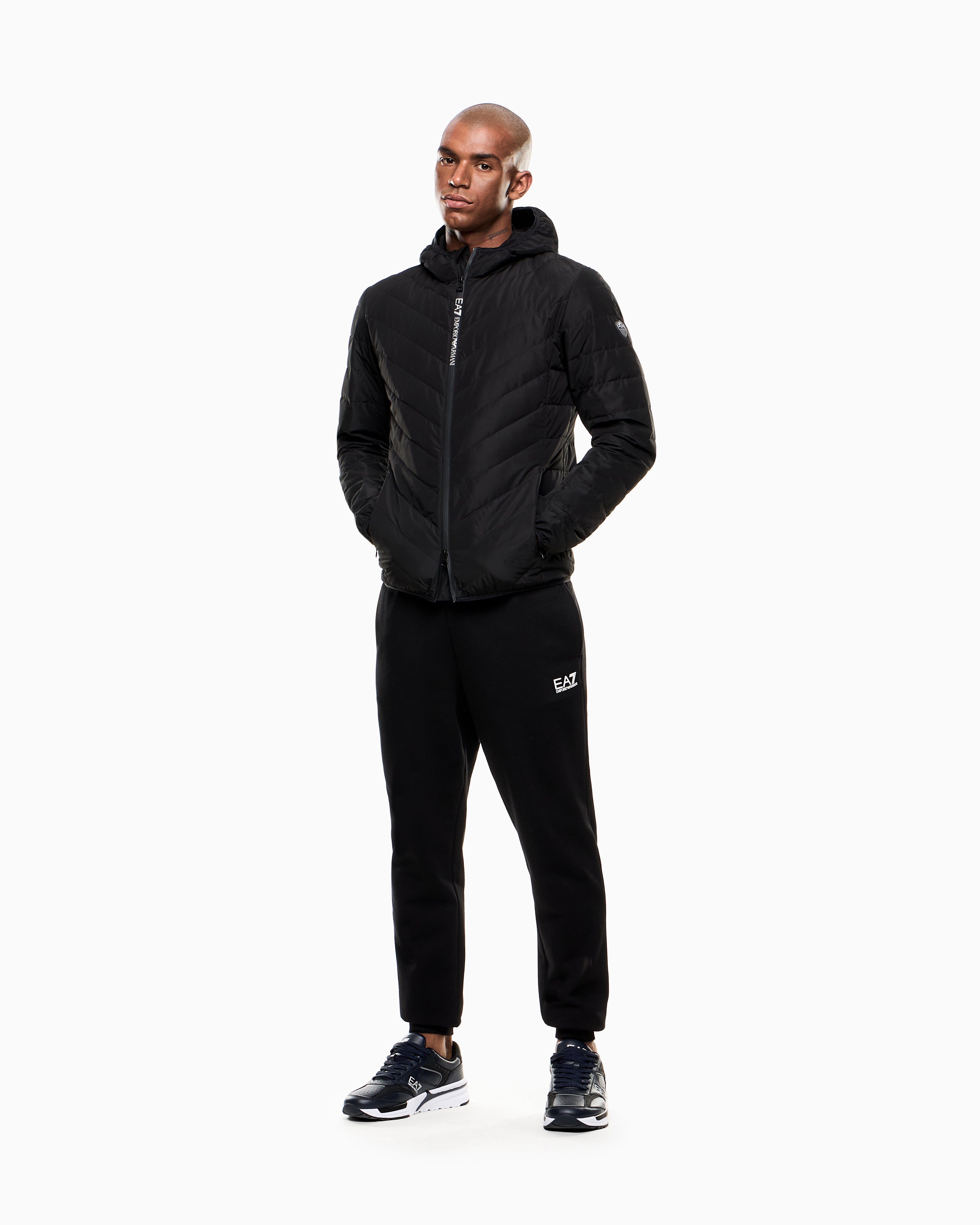EA7 Premium Shield packable hooded down jacket