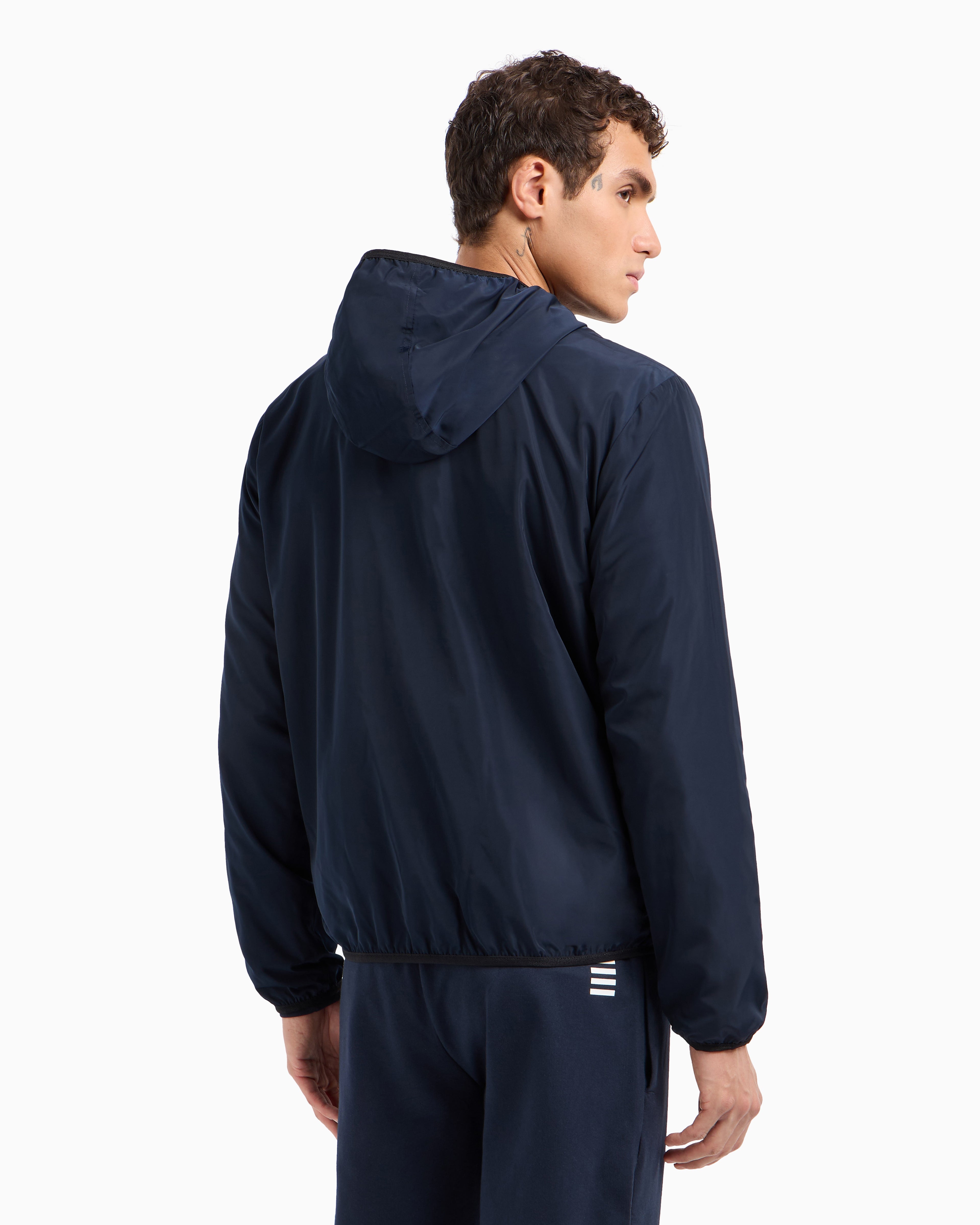 EA7 ASV Core Identity hooded bomber jacket in technical fabric