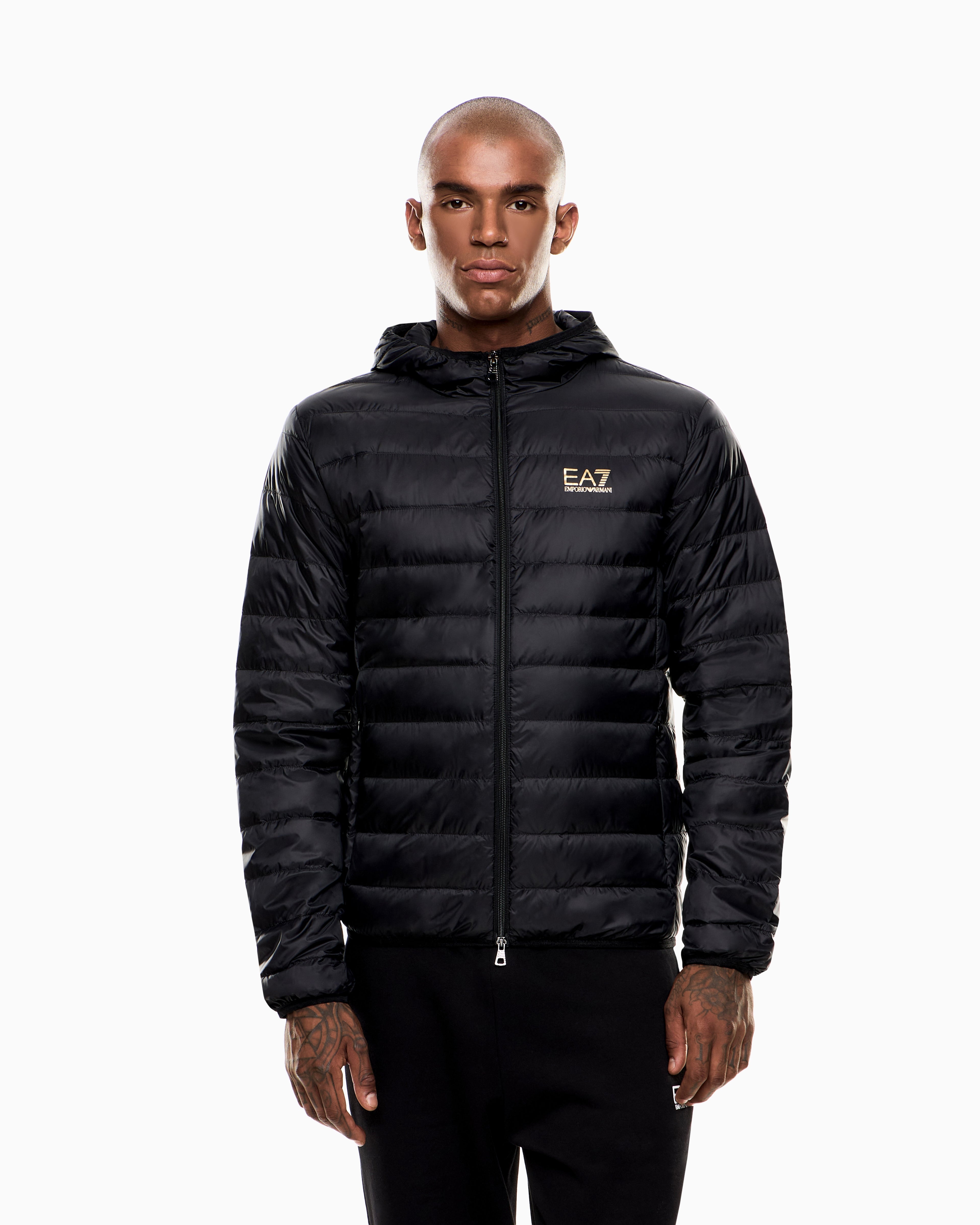 EA7 Core Identity packable down jacket with hood