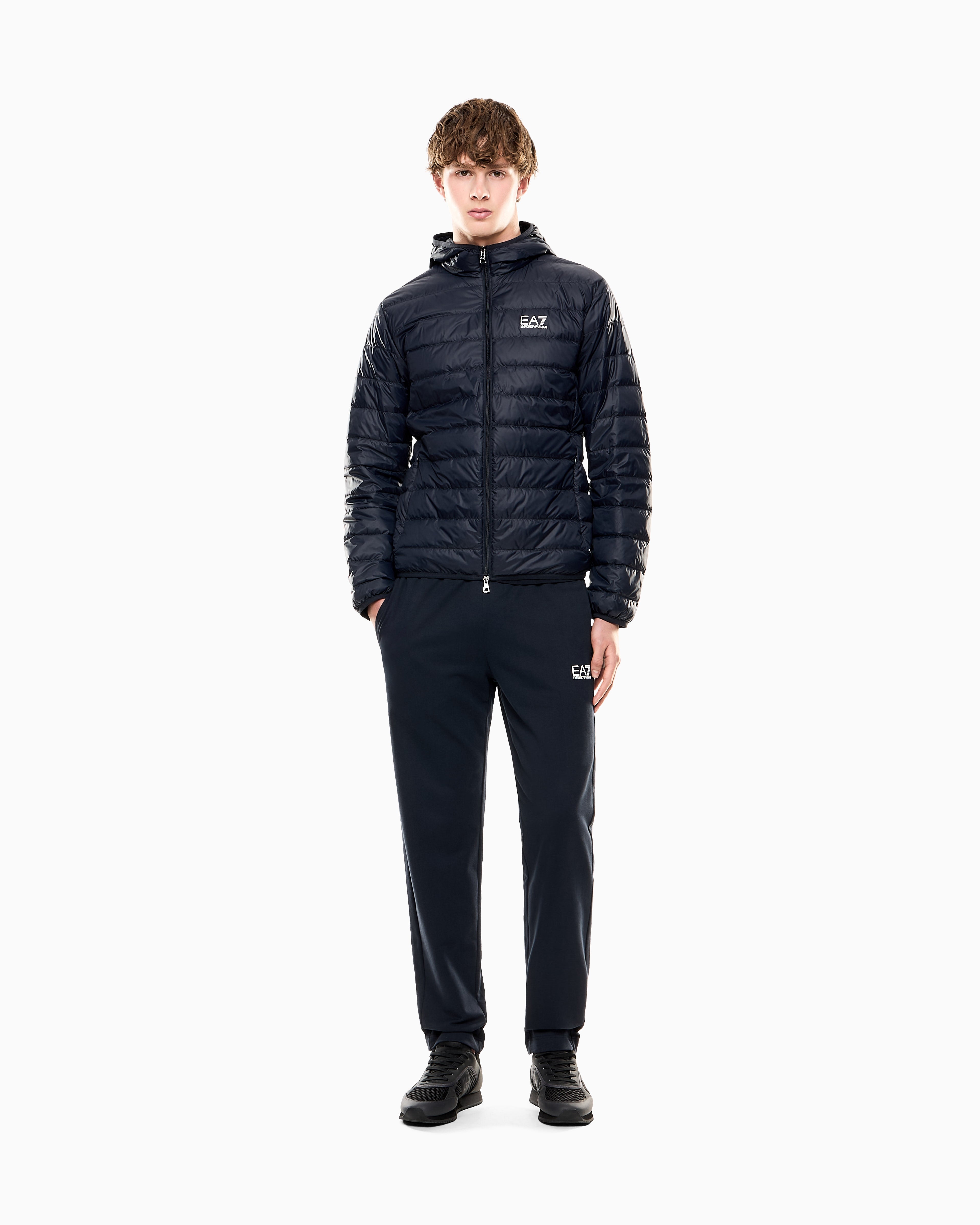 EA7 Core Identity packable down jacket with hood
