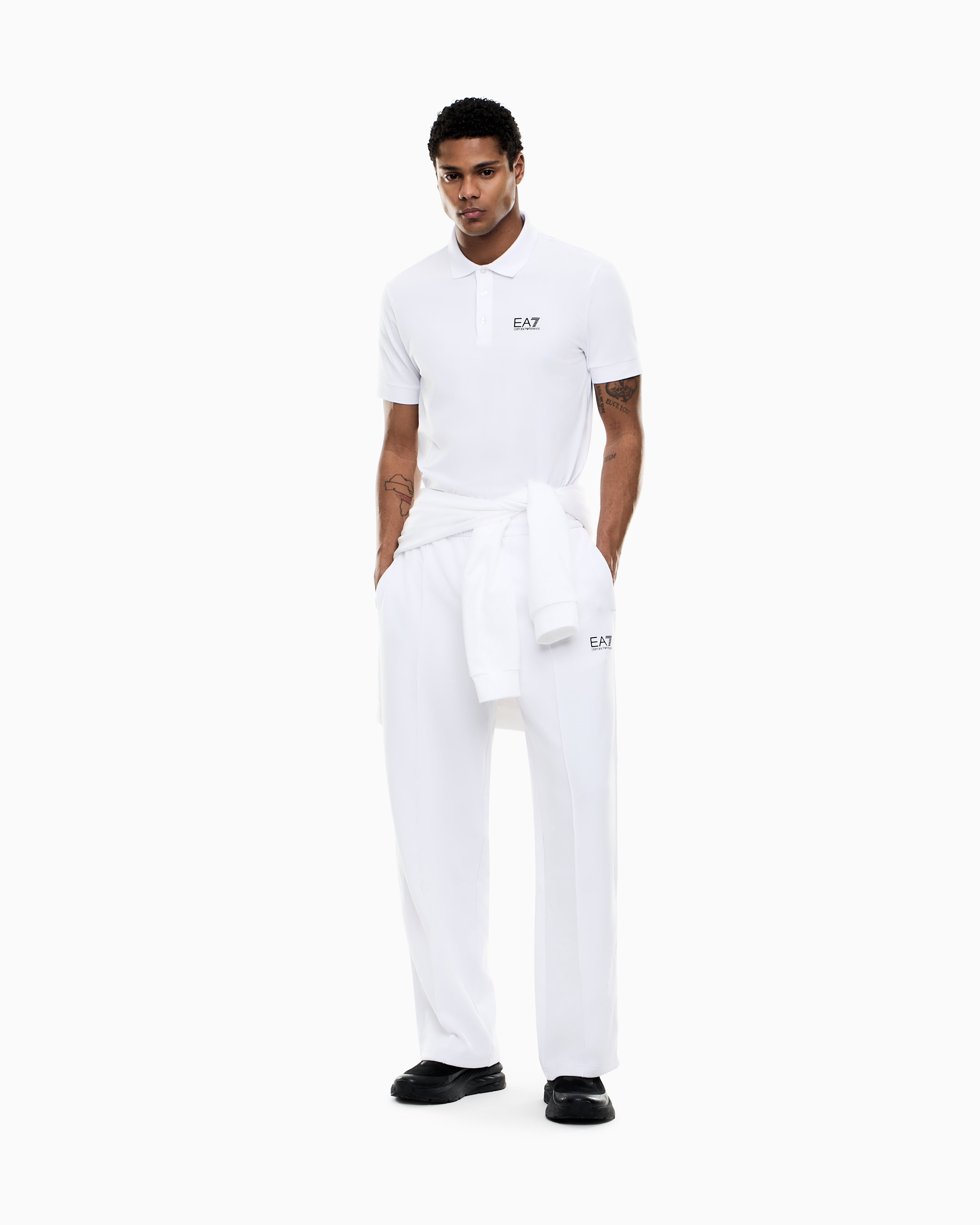 EA7 Core Identity stretch-cotton polo shirt