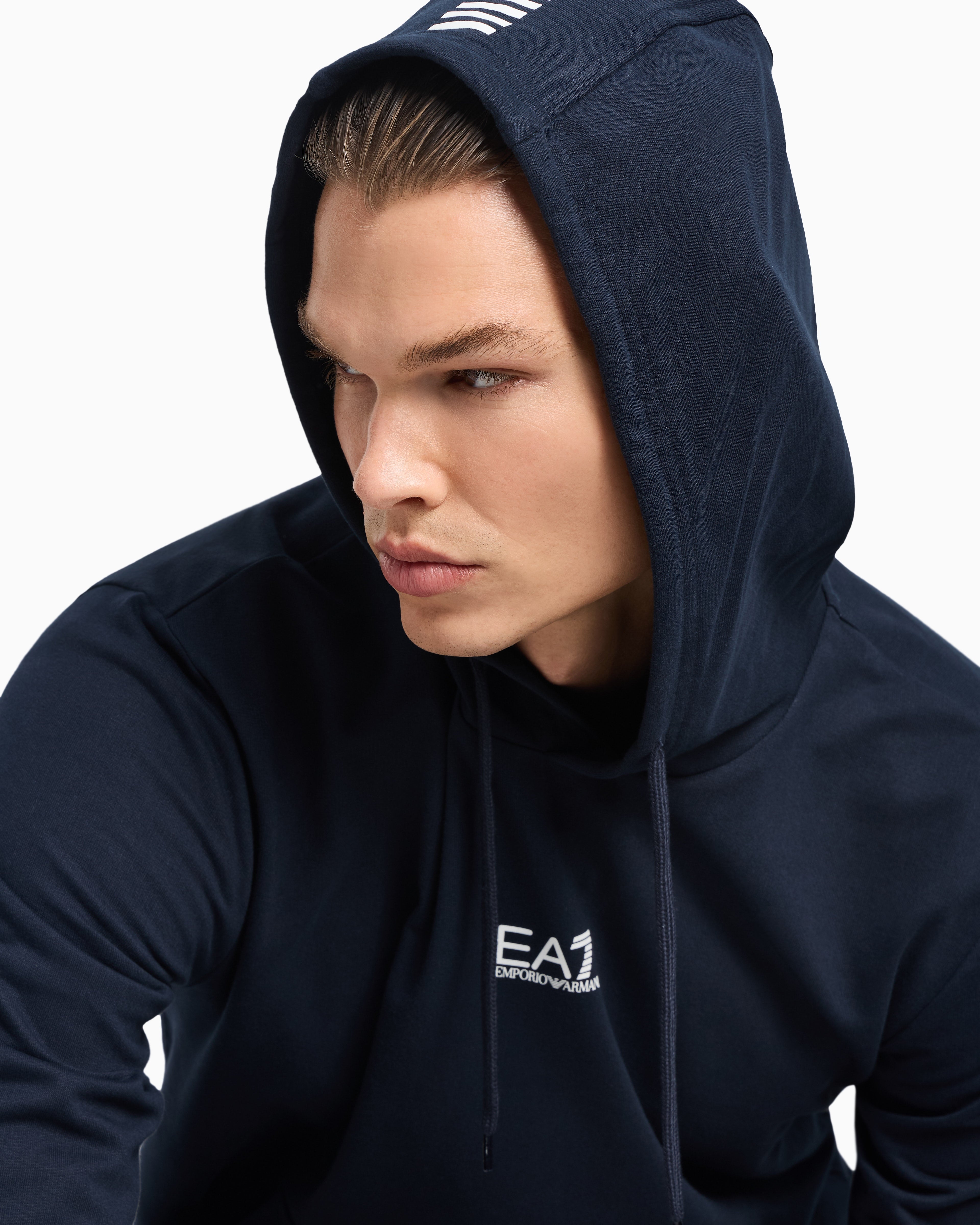 EA7 Core Identity cotton hooded sweatshirt