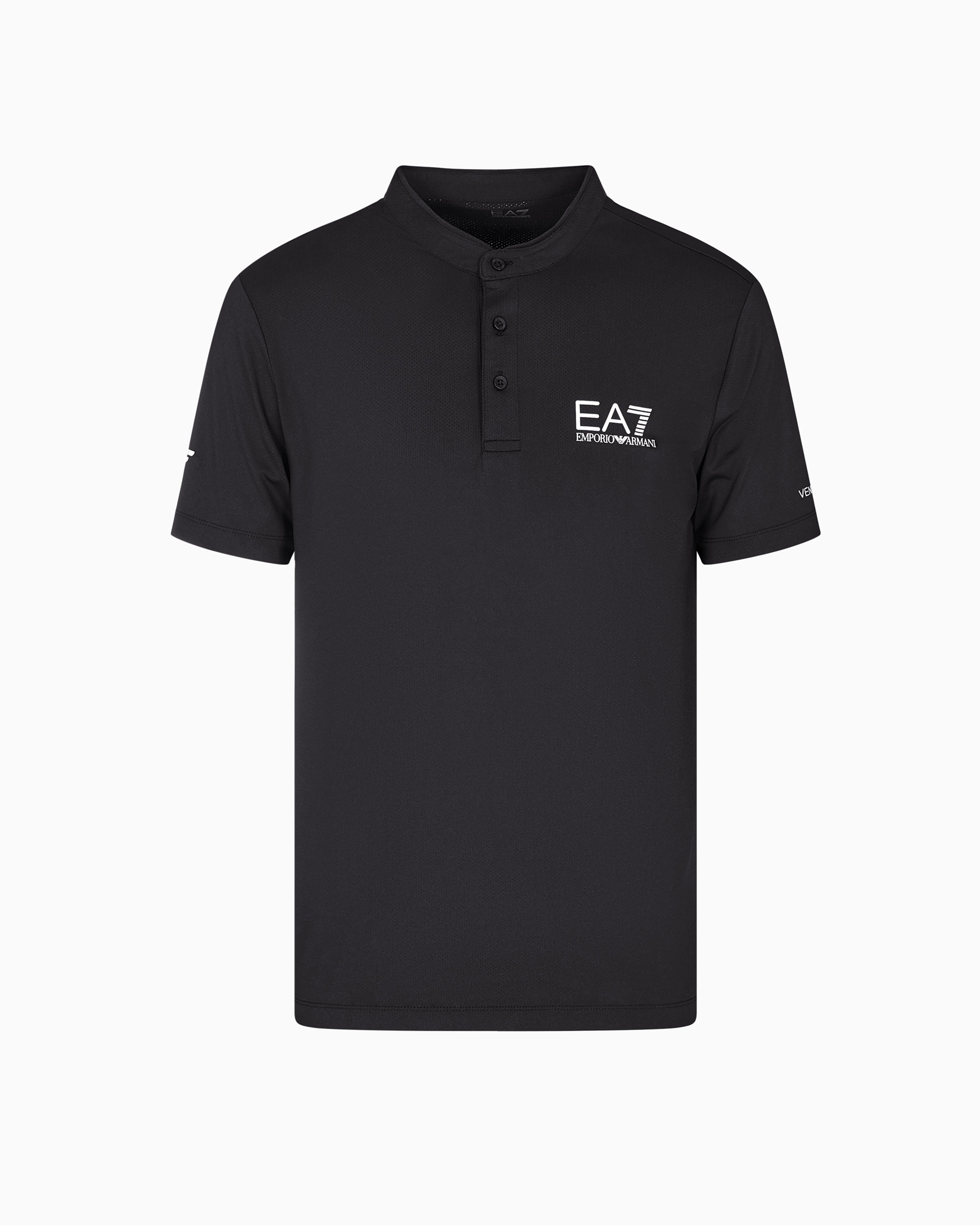 EA7 Tennis Pro Henley-collar polo shirt in VENTUS7 technical fabric