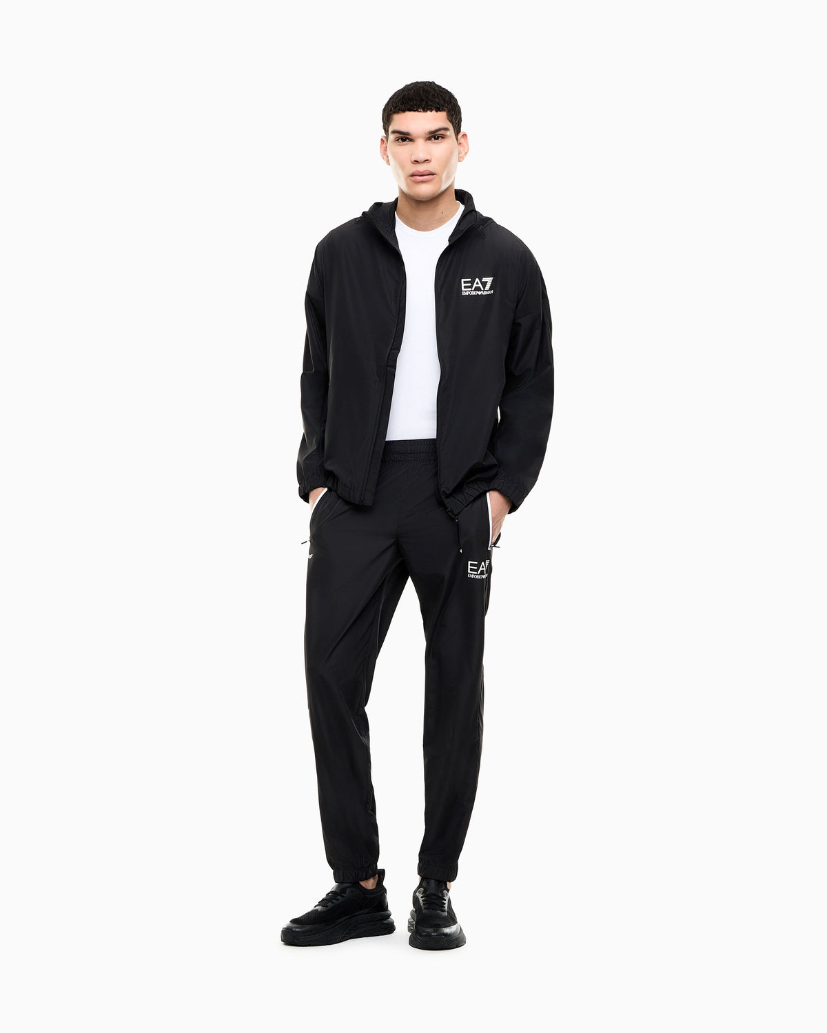 EA7 Cotton shirt in Pima jersey with crew neck Core Identity