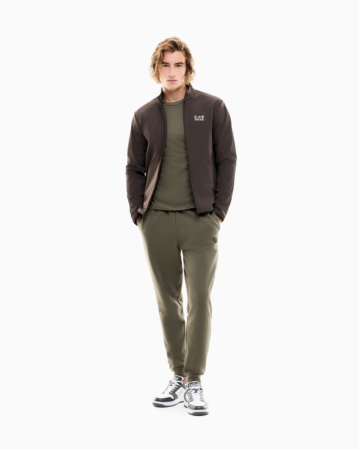 EA7 Cotton shirt in Pima jersey with crew neck Core Identity