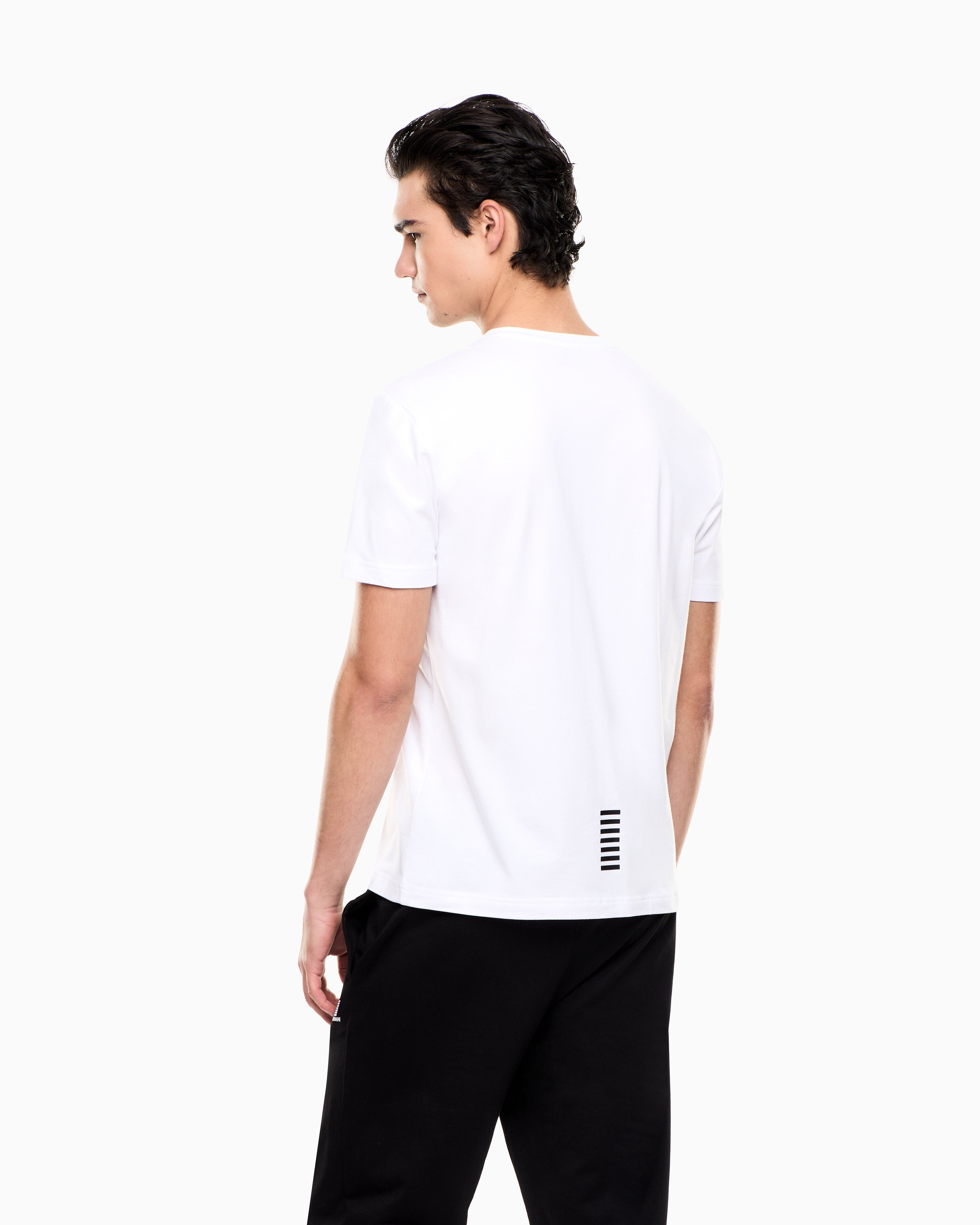 EA7 Core Identity stretch cotton jersey V-neck T-shirt