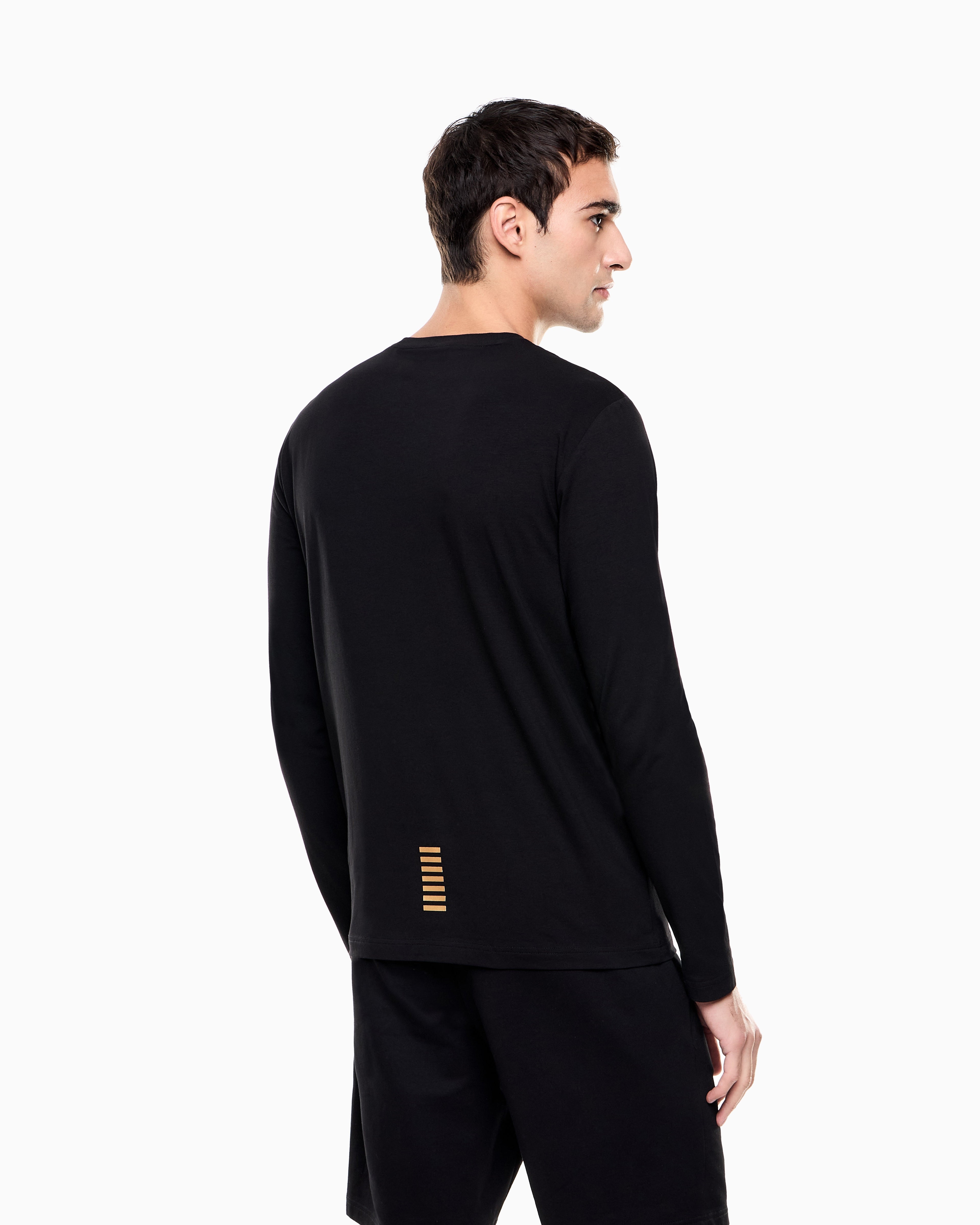 EA7 Crew neck t-shirt Core Identity in cotton with long sleeves