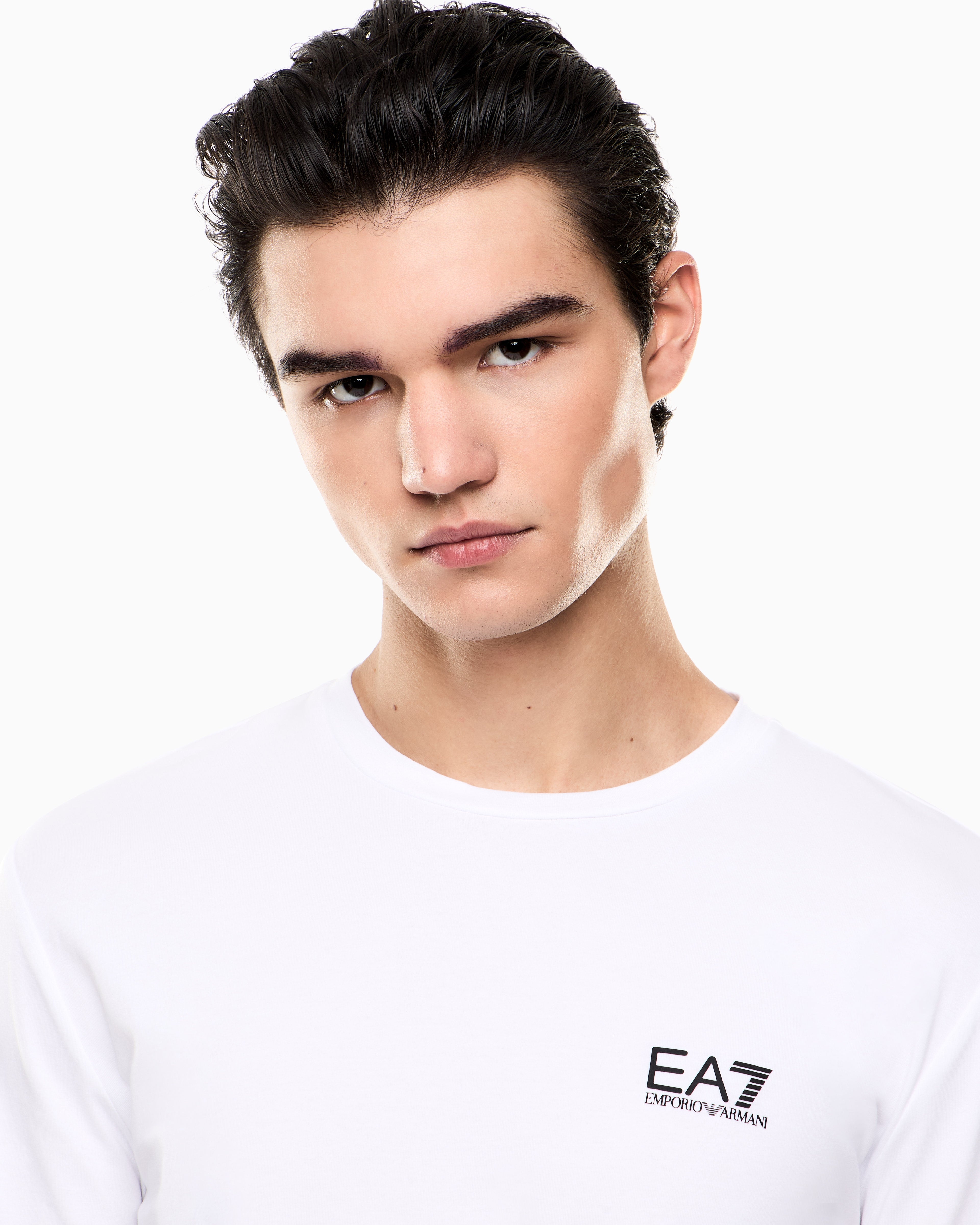 EA7 Crew neck t-shirt Core Identity in cotton with long sleeves