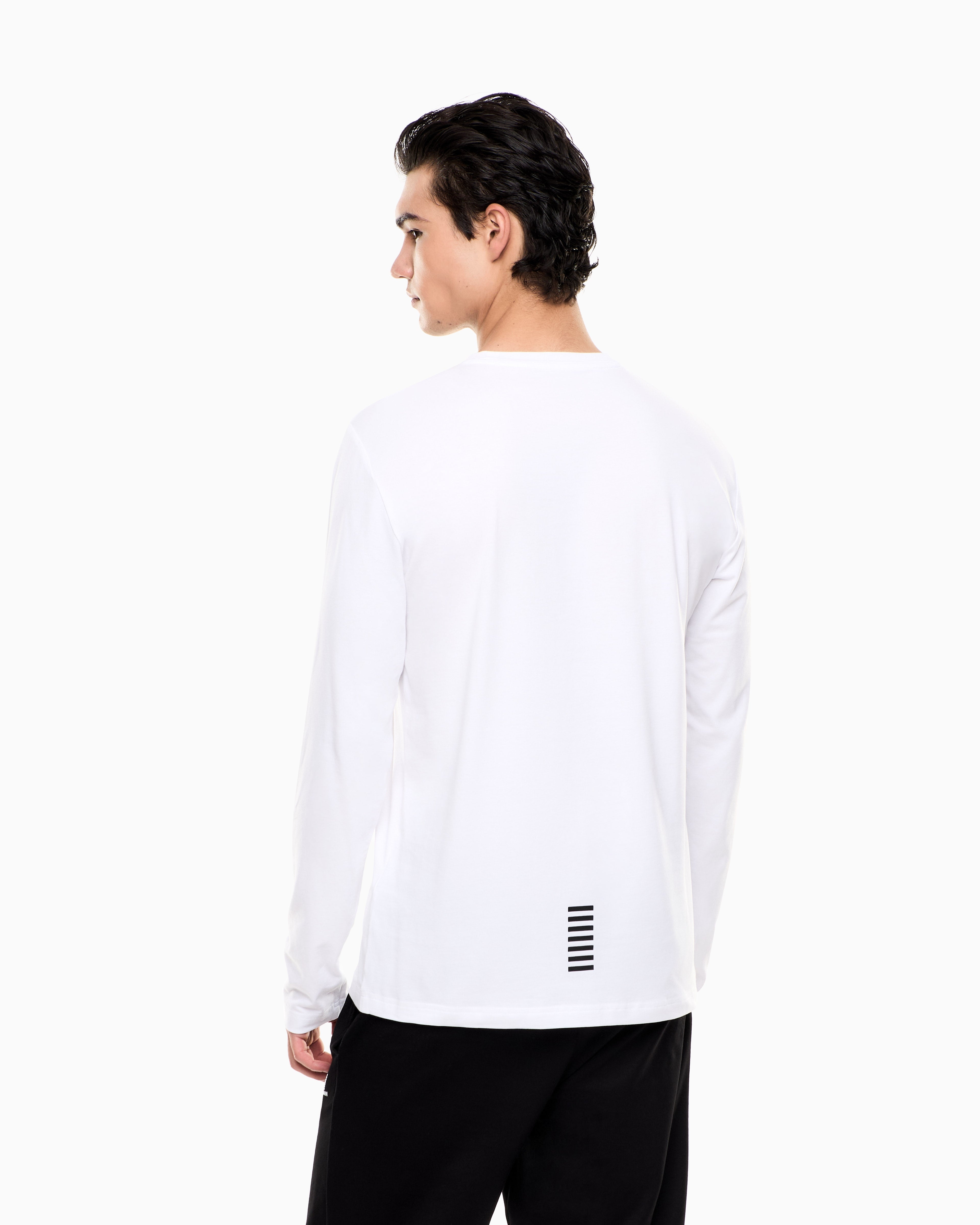 EA7 Crew neck t-shirt Core Identity in cotton with long sleeves