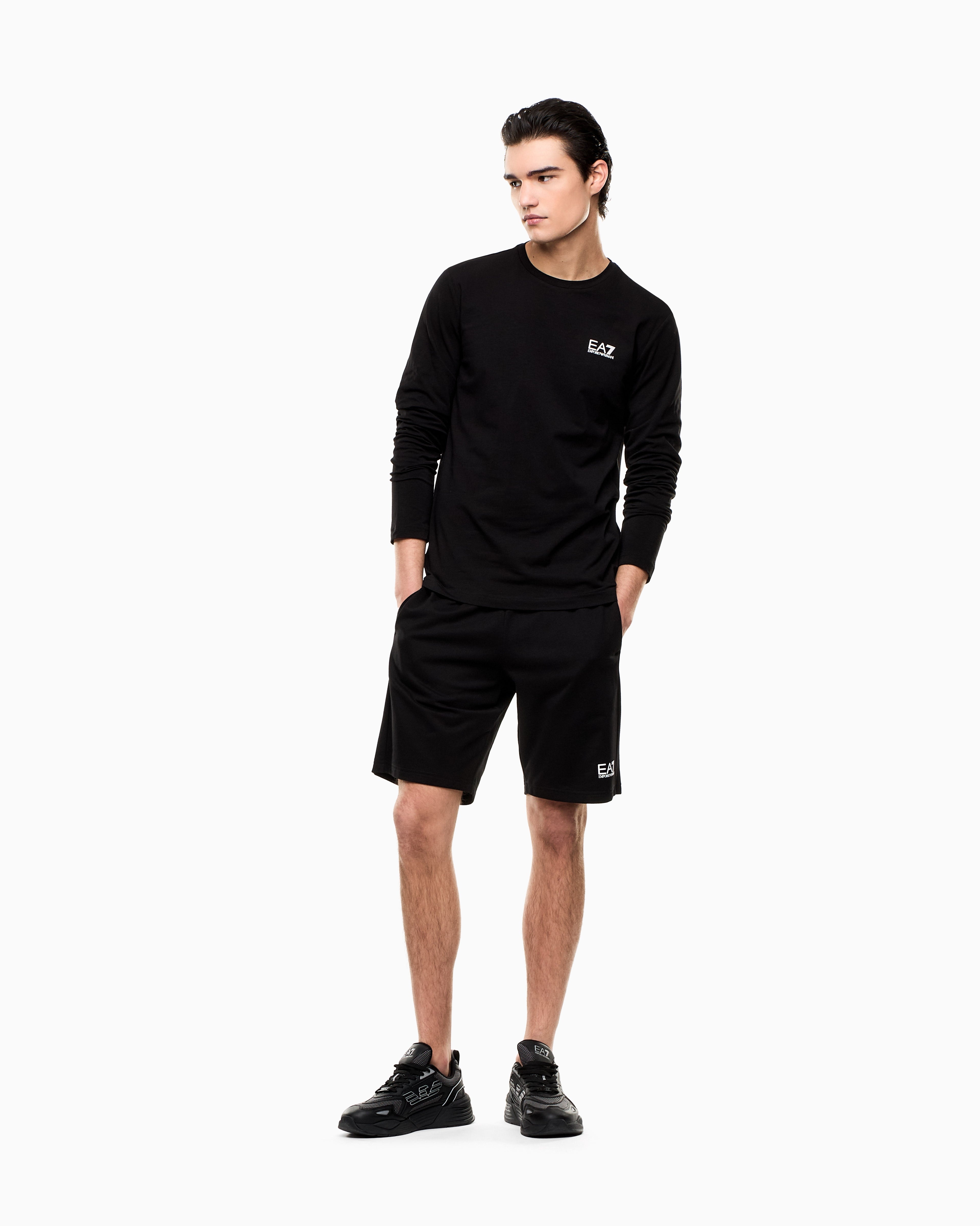 EA7 Long-sleeved cotton Core Identity T-shirt