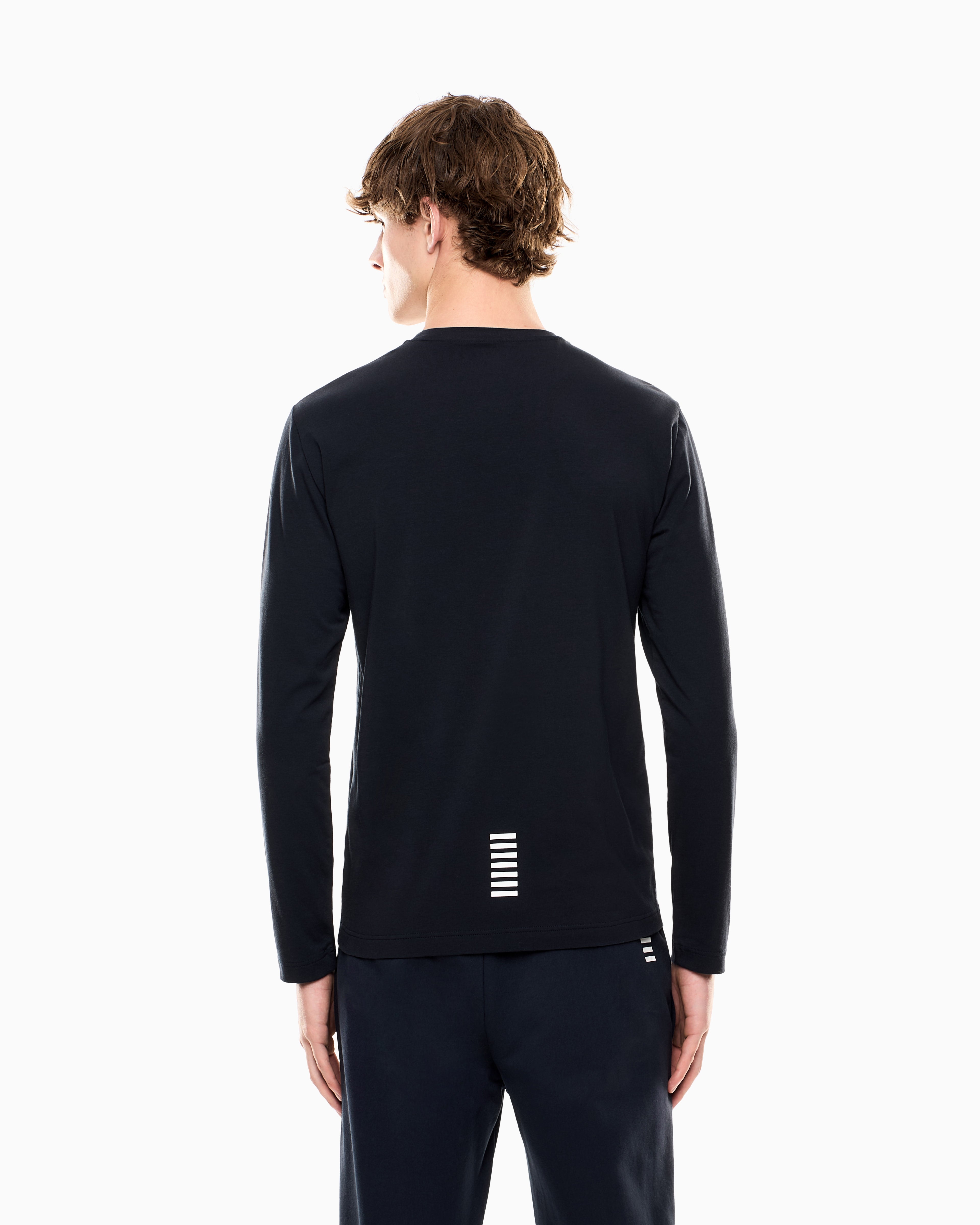 EA7 Crew neck t-shirt Core Identity in cotton with long sleeves