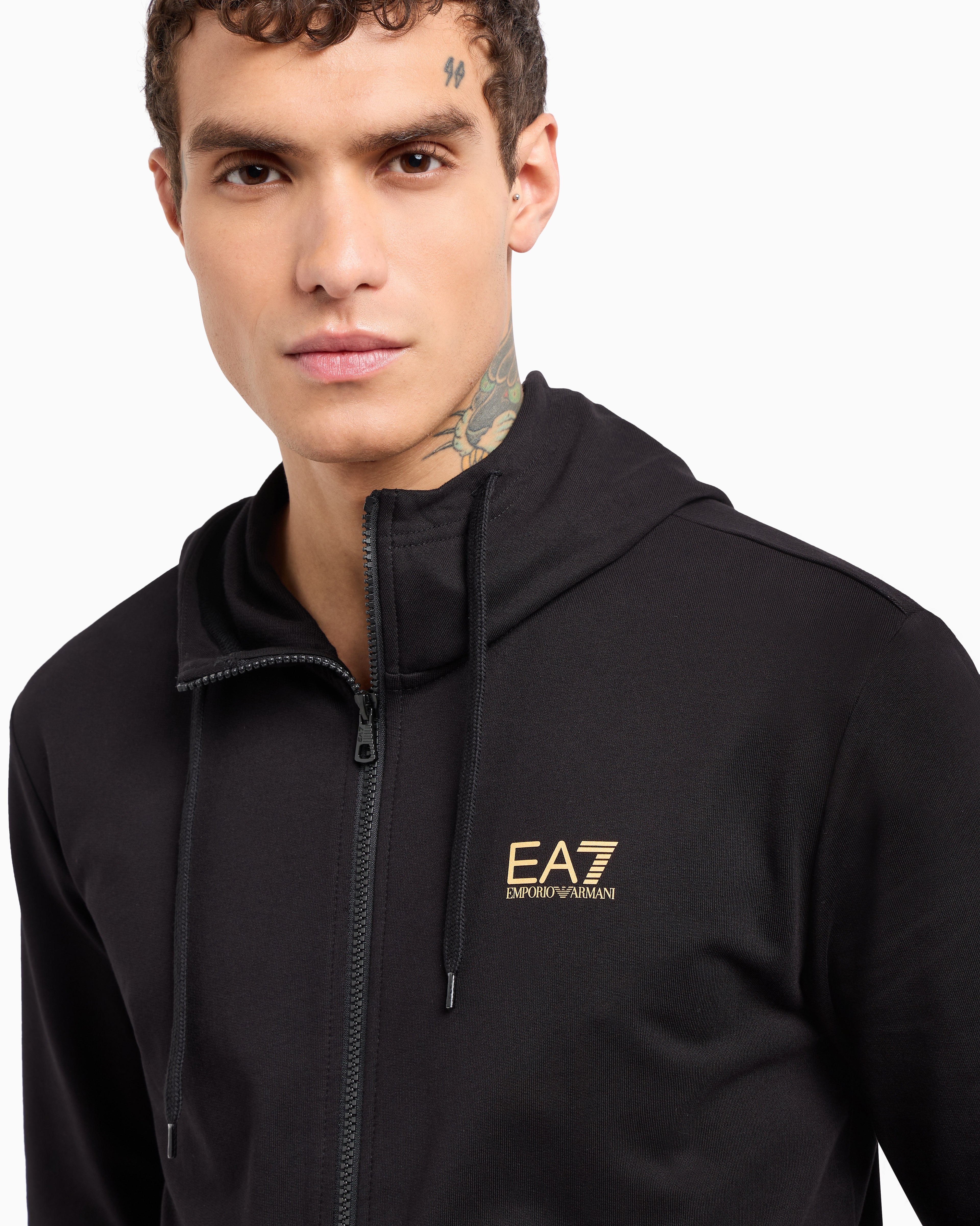 EA7 Core Identity cotton-jersey tracksuit