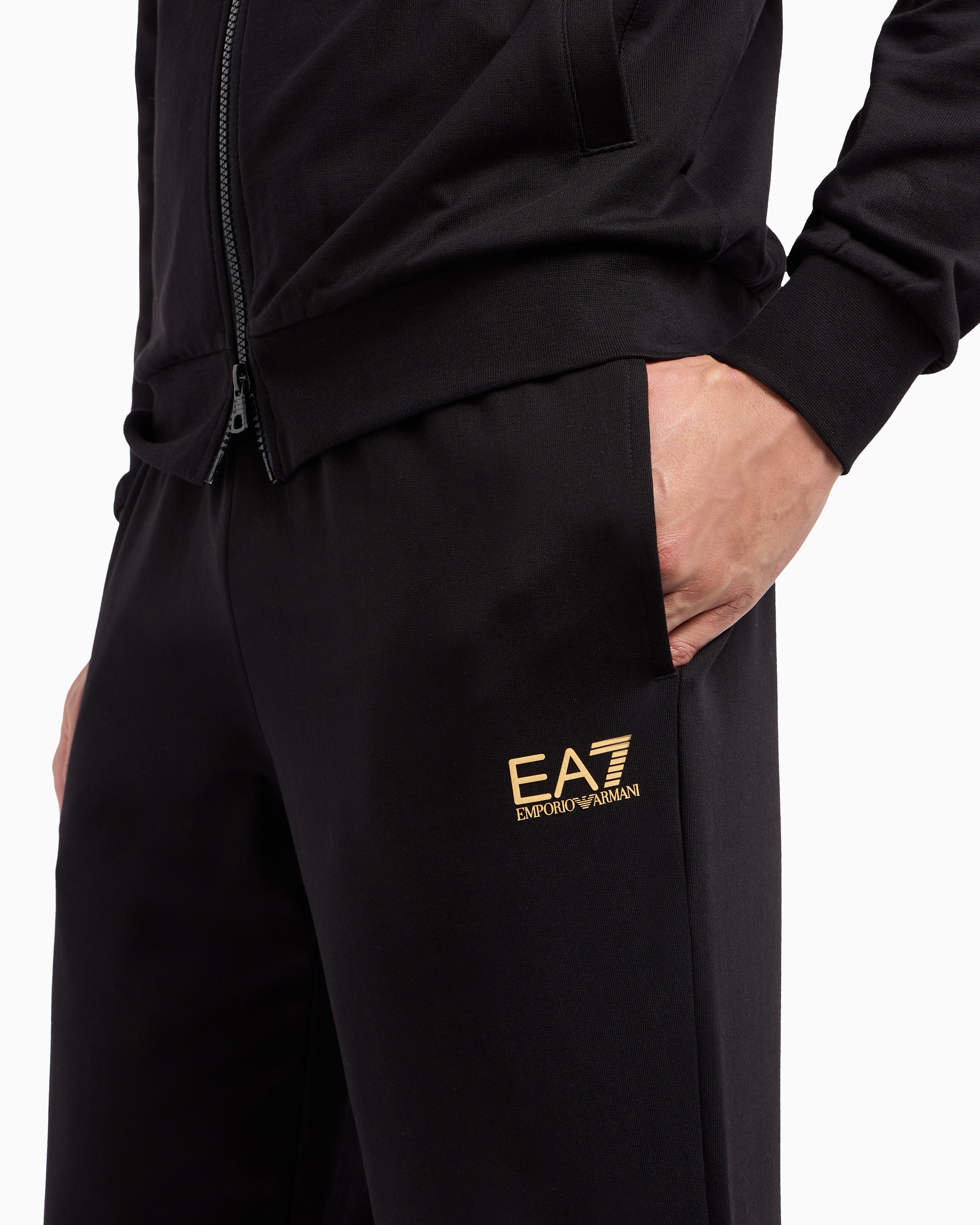 EA7 Core Identity cotton-jersey tracksuit