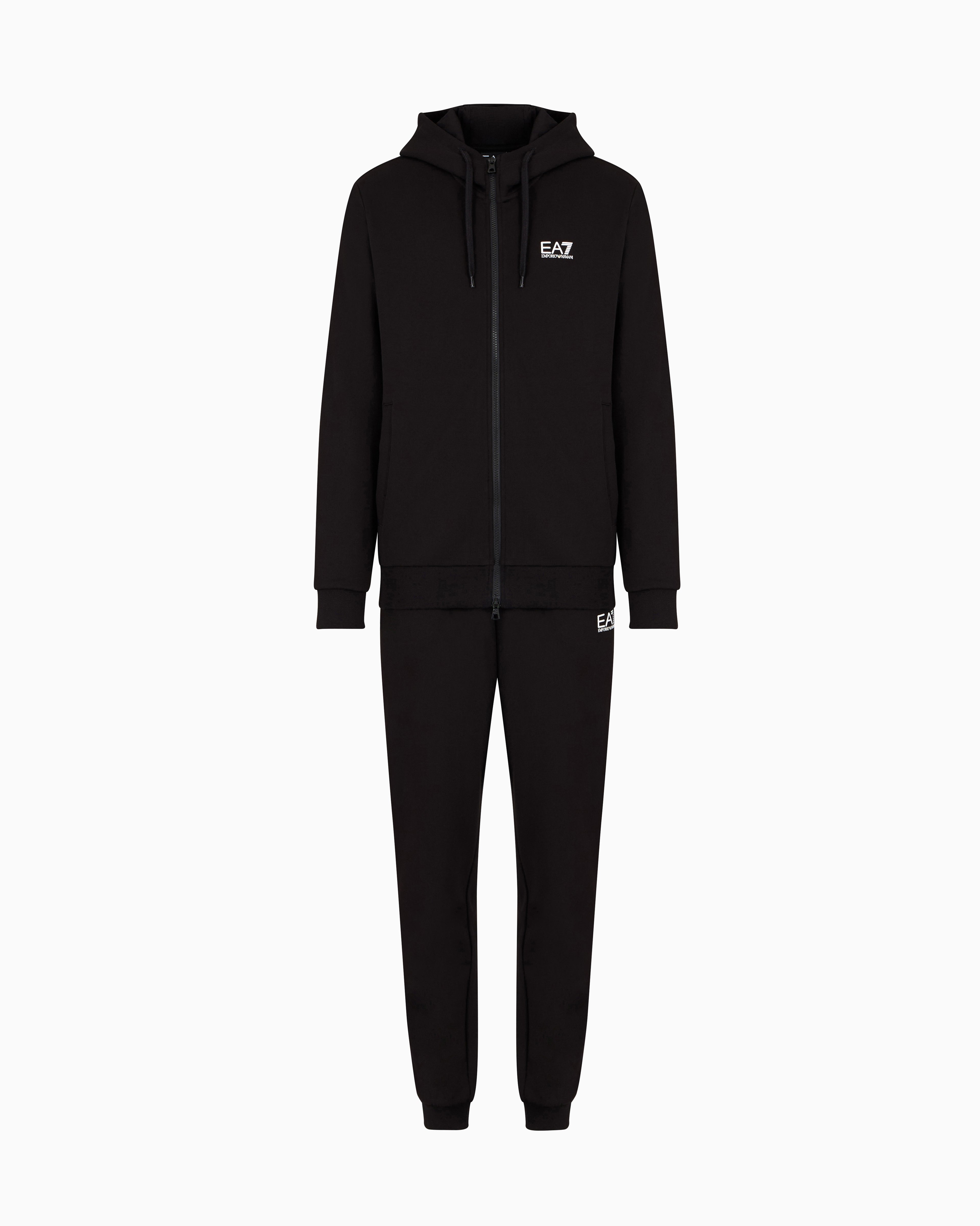EA7 Core Identity cotton-blend hooded tracksuit