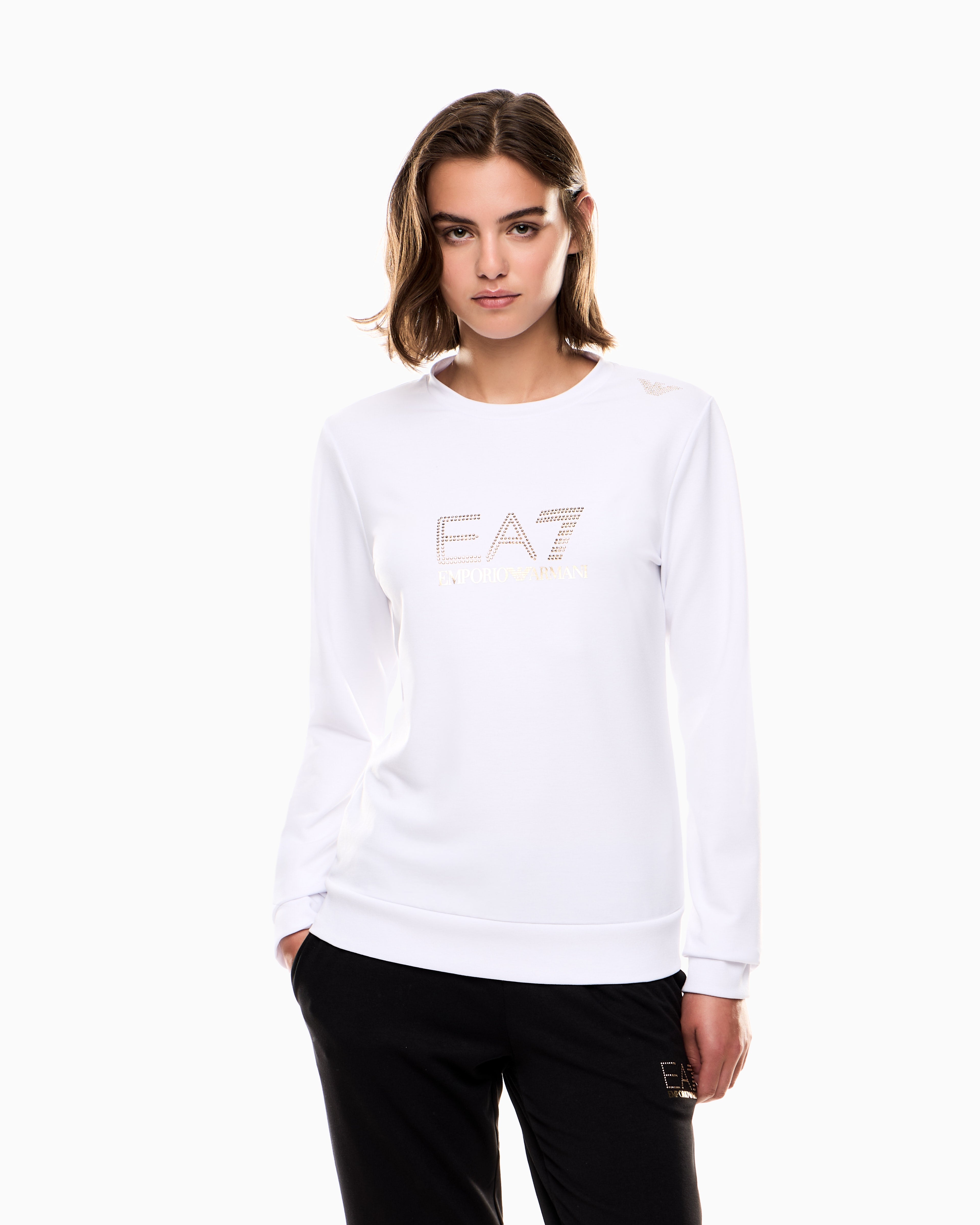 EA7 Evolution stretch viscose-blend crew-neck sweatshirt