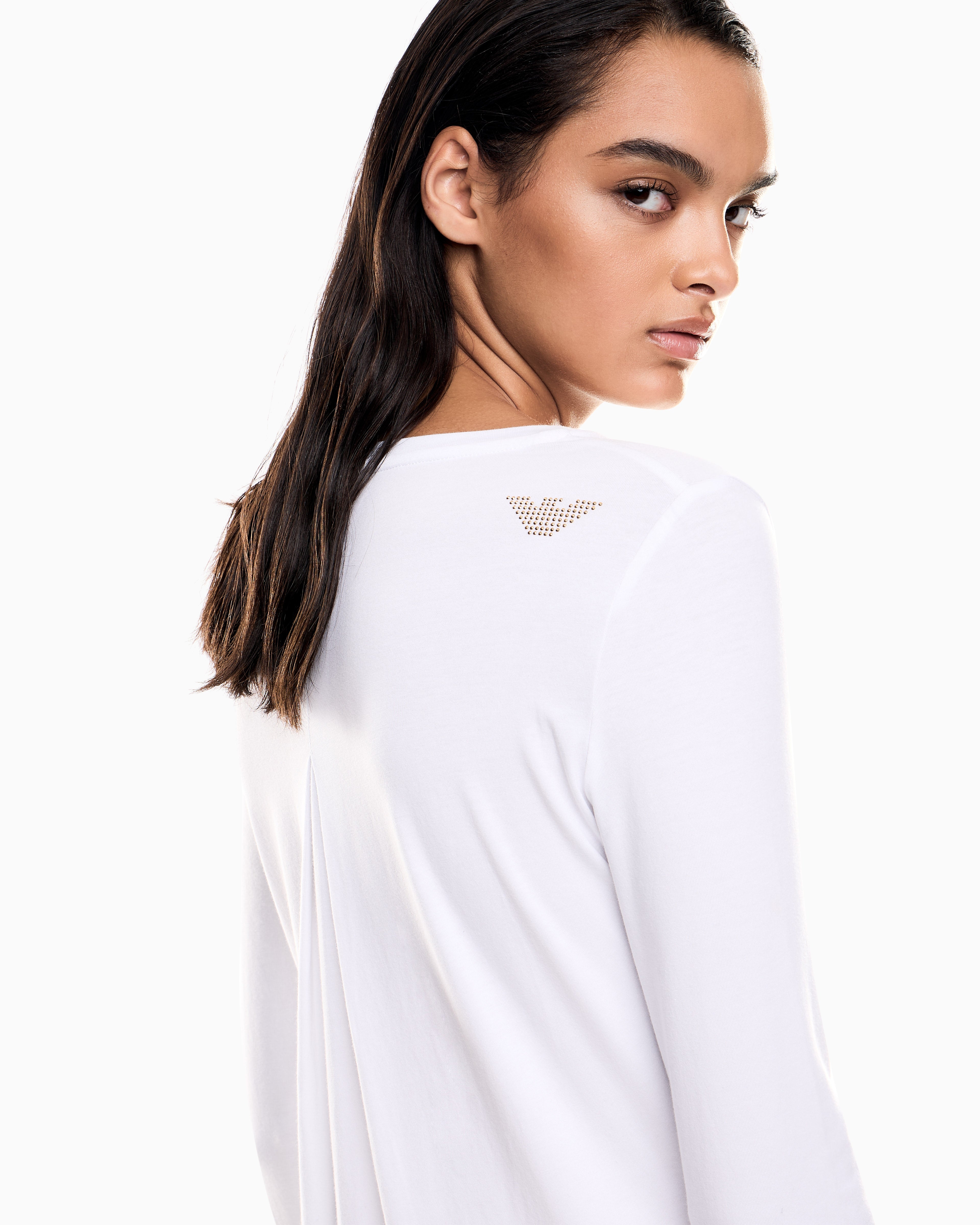 EA7 Stretch t-shirt with crew neck and long sleeves Evolution