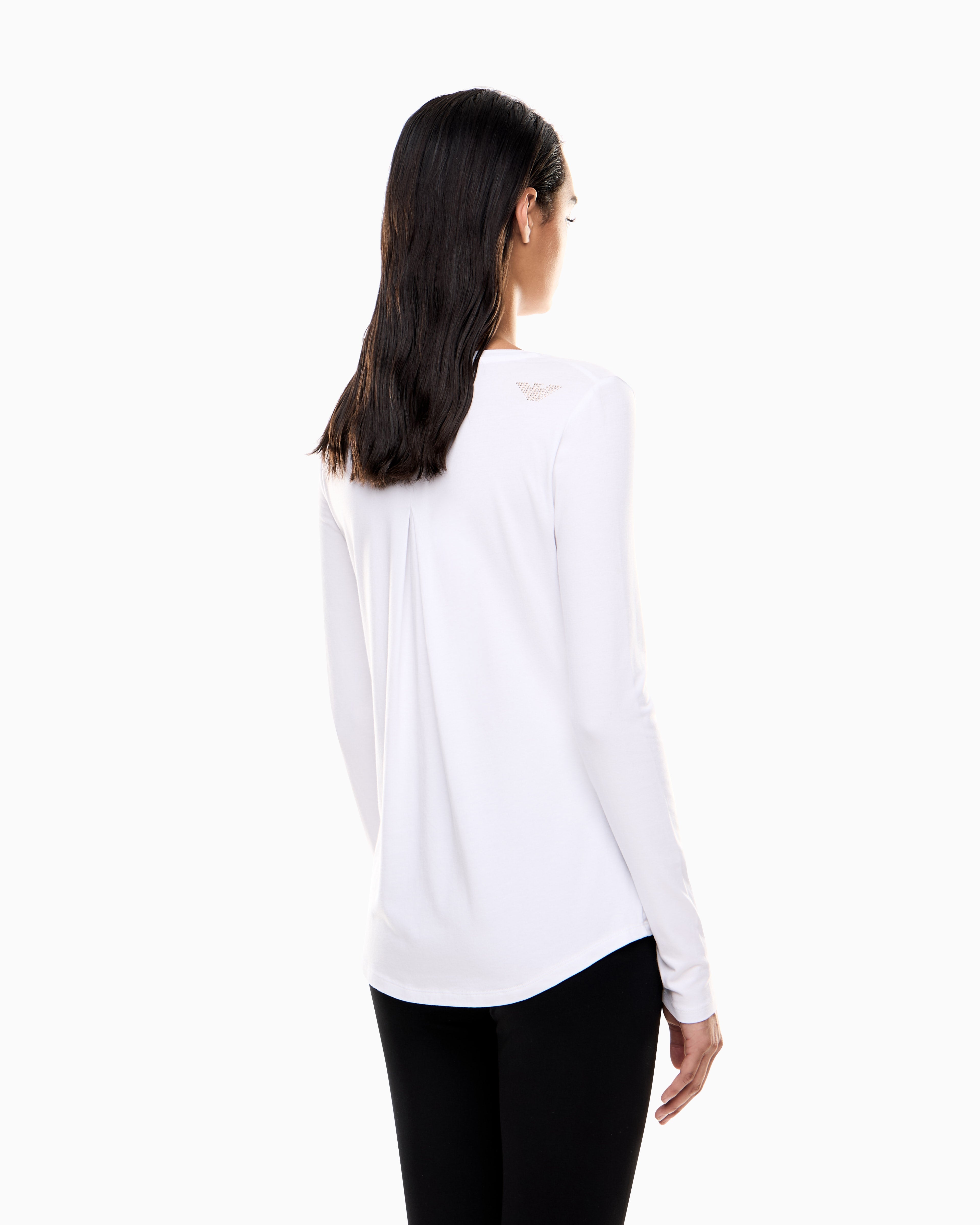 EA7 Stretch t-shirt with crew neck and long sleeves Evolution