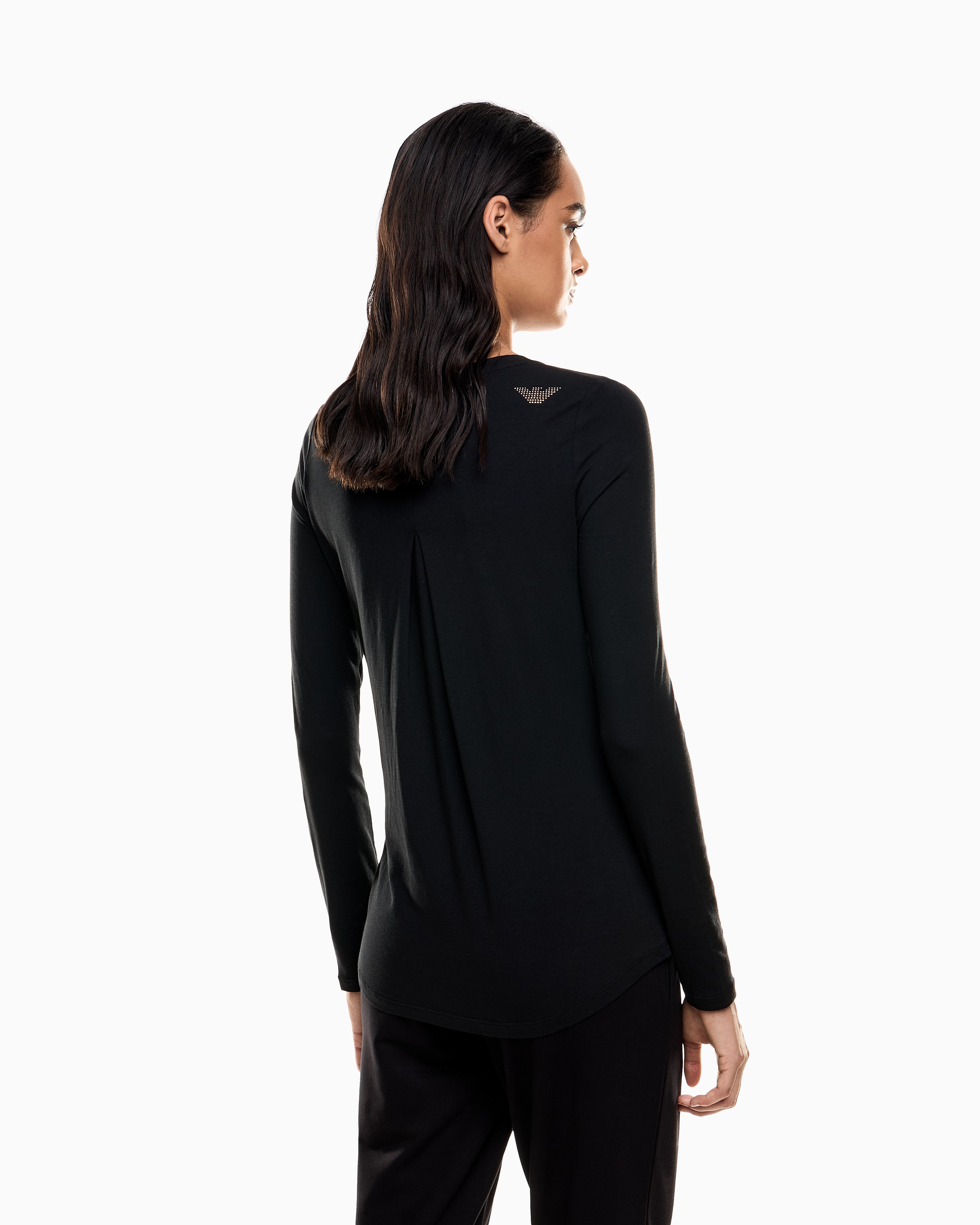 EA7 Stretch t-shirt with crew neck and long sleeves Evolution