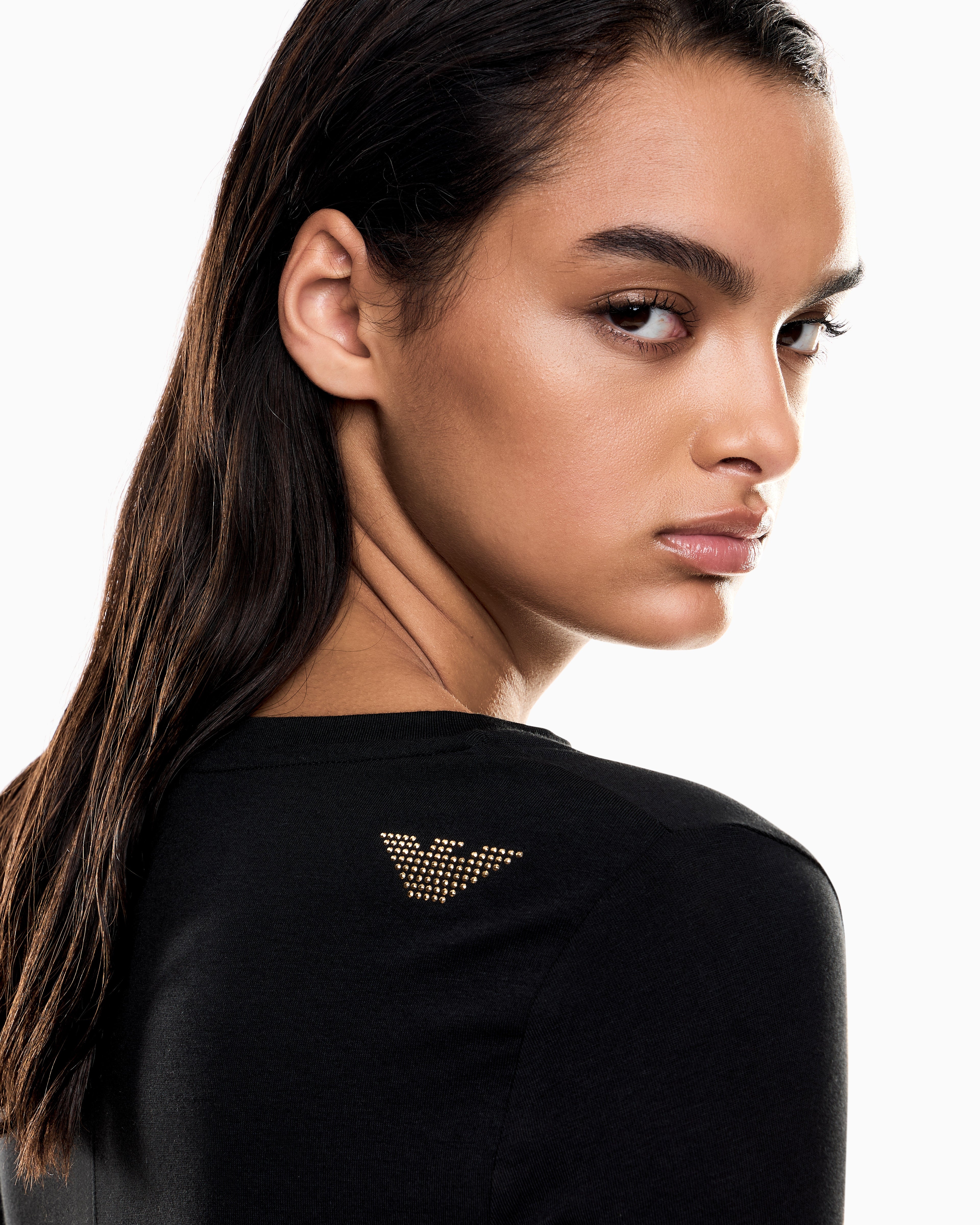 EA7 Stretch t-shirt with crew neck and long sleeves Evolution