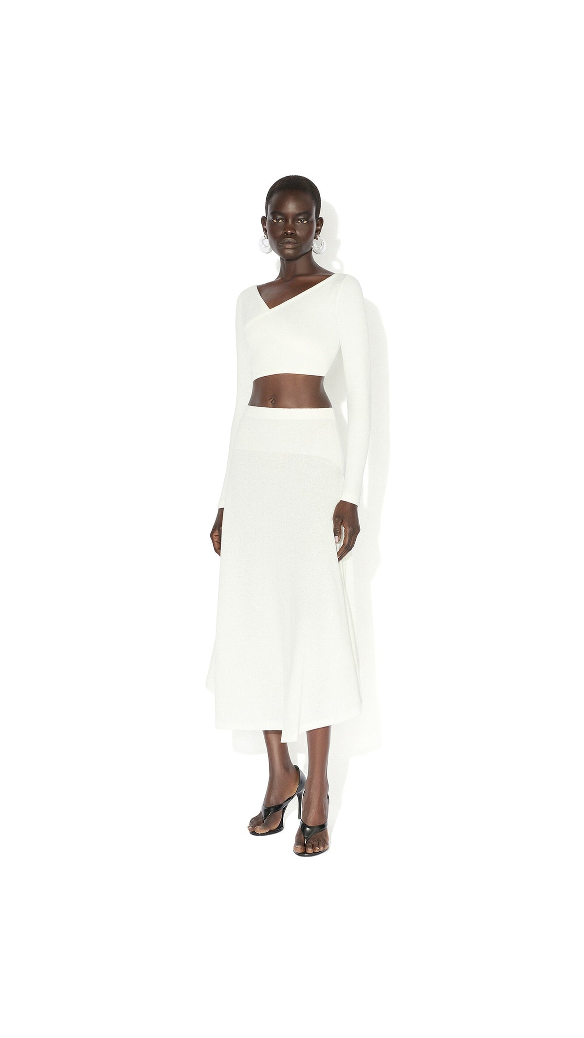 Alaïa Asymmetric Cotton Crepe Skirt