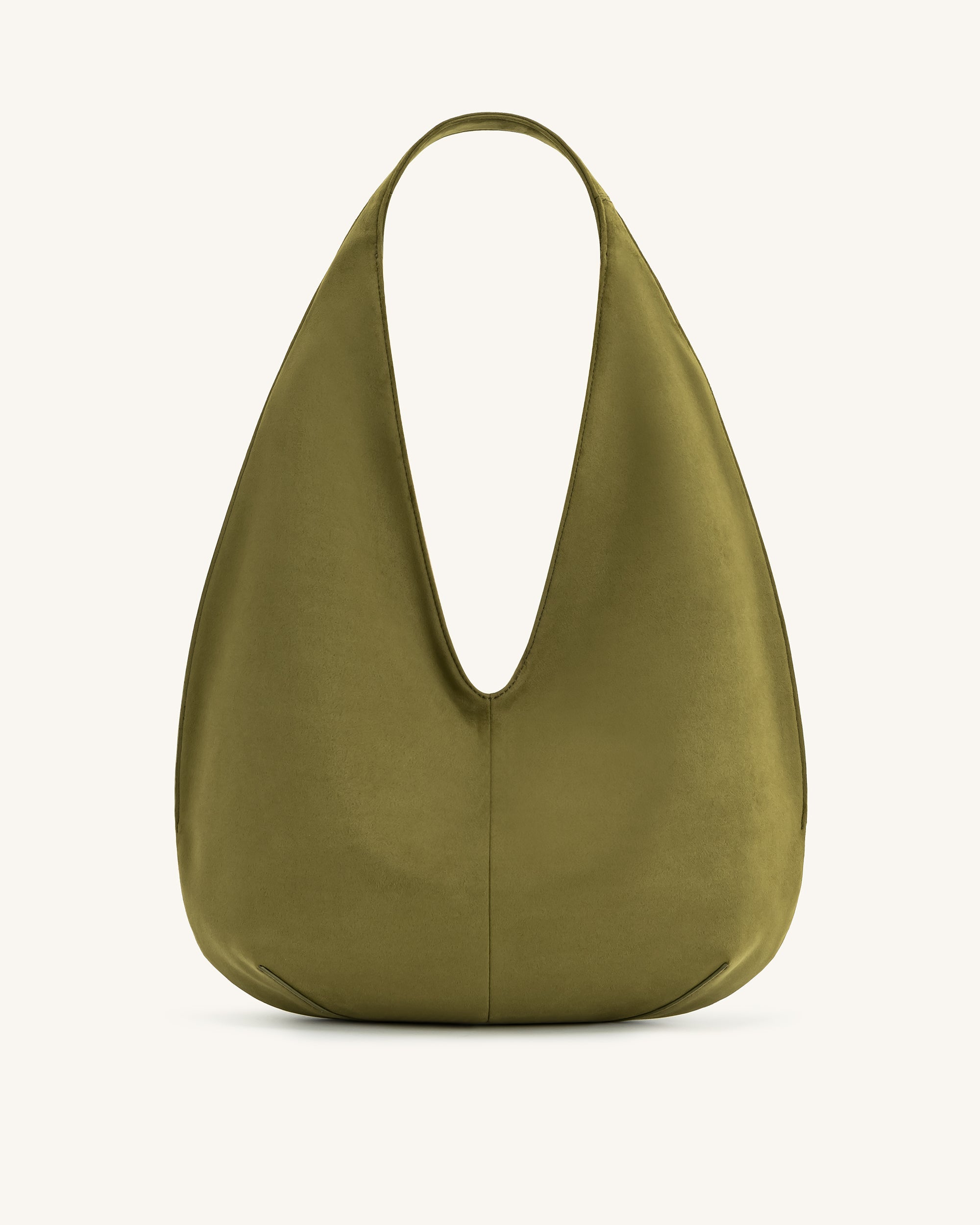Jw Pei Dara Faux Suede Hobo Bag Dark Olive