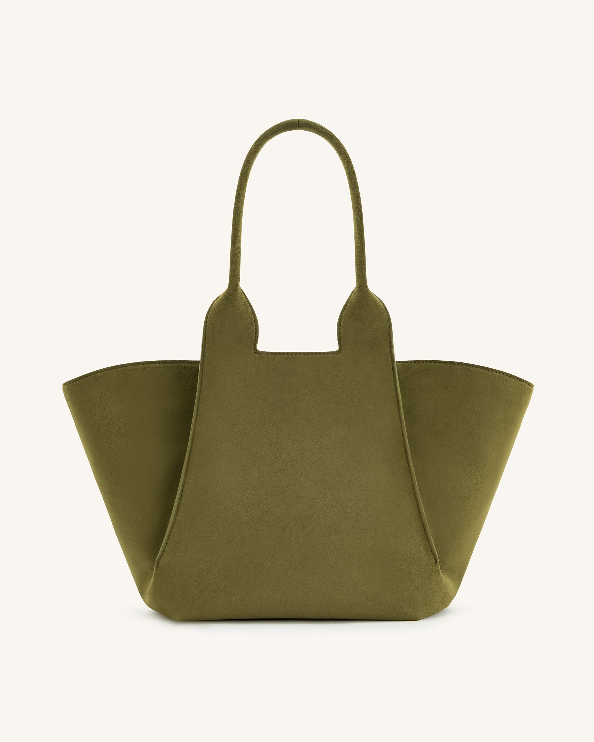 Jw Pei Cara Faux Suede Tote Bag Dark Olive