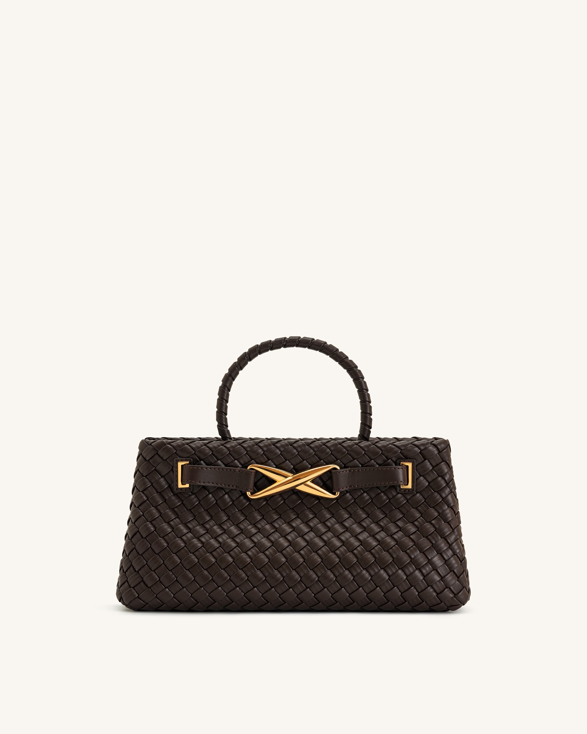 Jw Pei Elora Woven Tote Bag Dark Brown